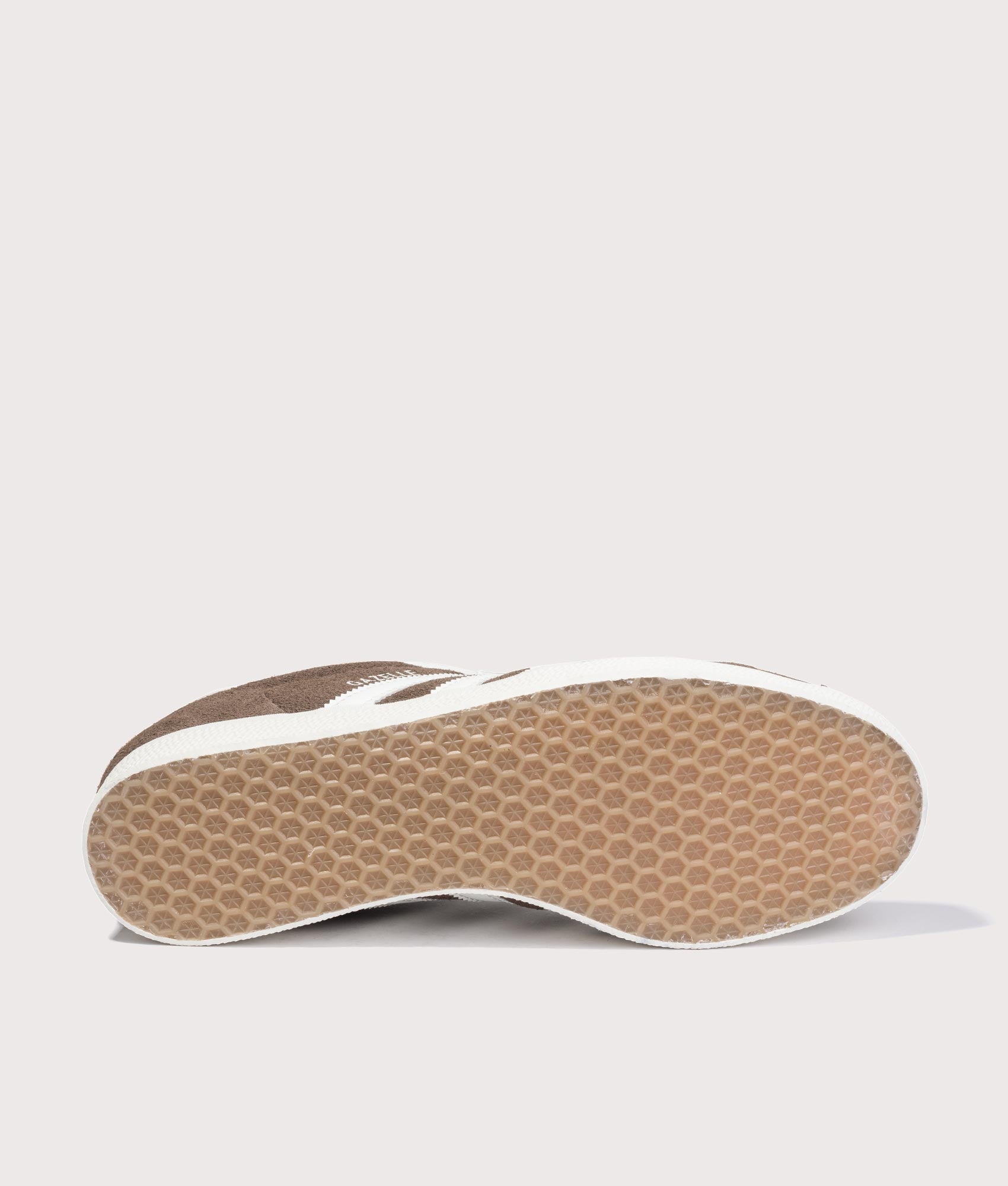 adidas Originals Gazelle trainers in Earth Strata and Off White at EQVVS Menswear. Tread shot.