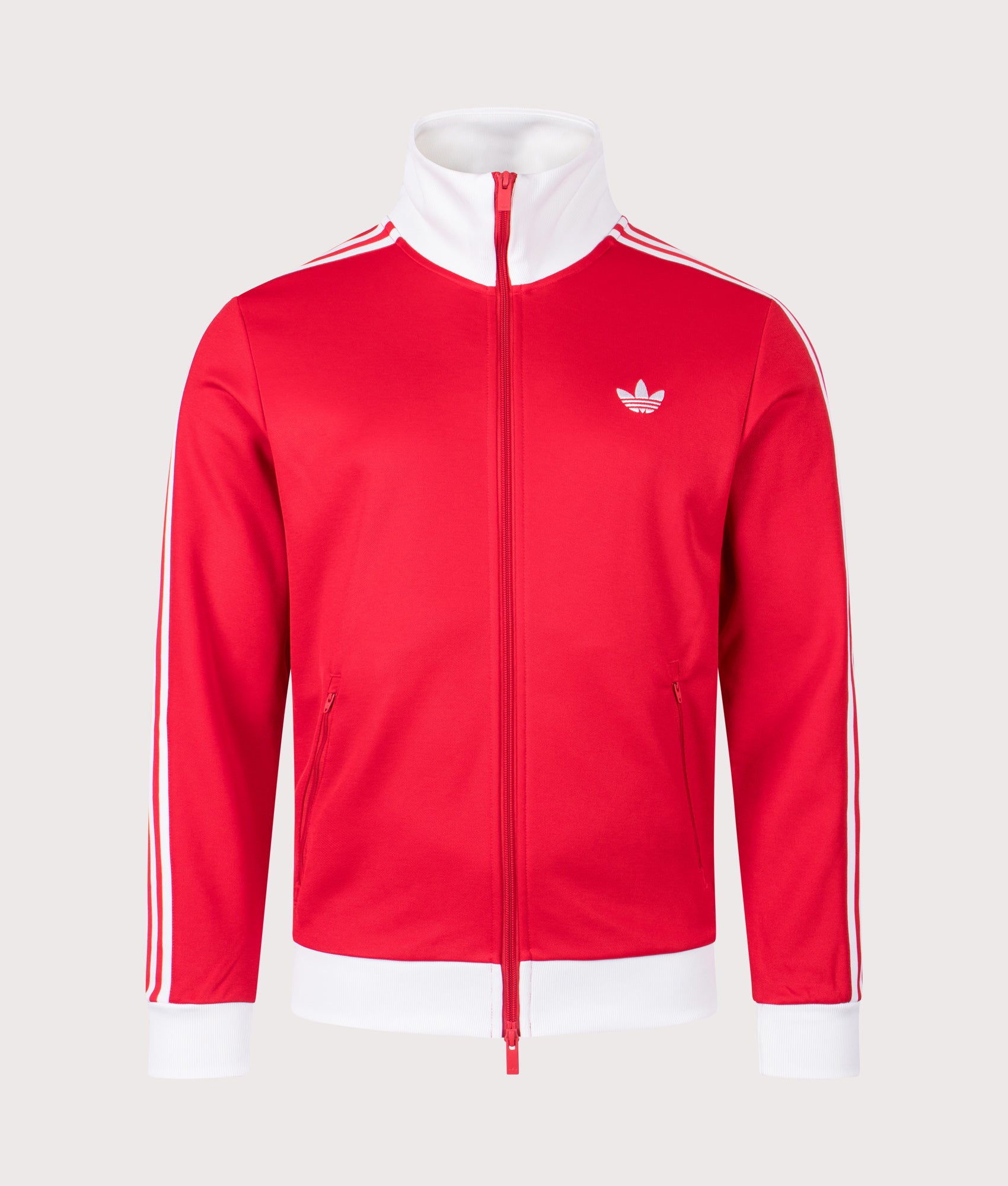 Slim Fit Classic Track Top in Better Scarlet | adidas Originals | EQVVS | Front shot 