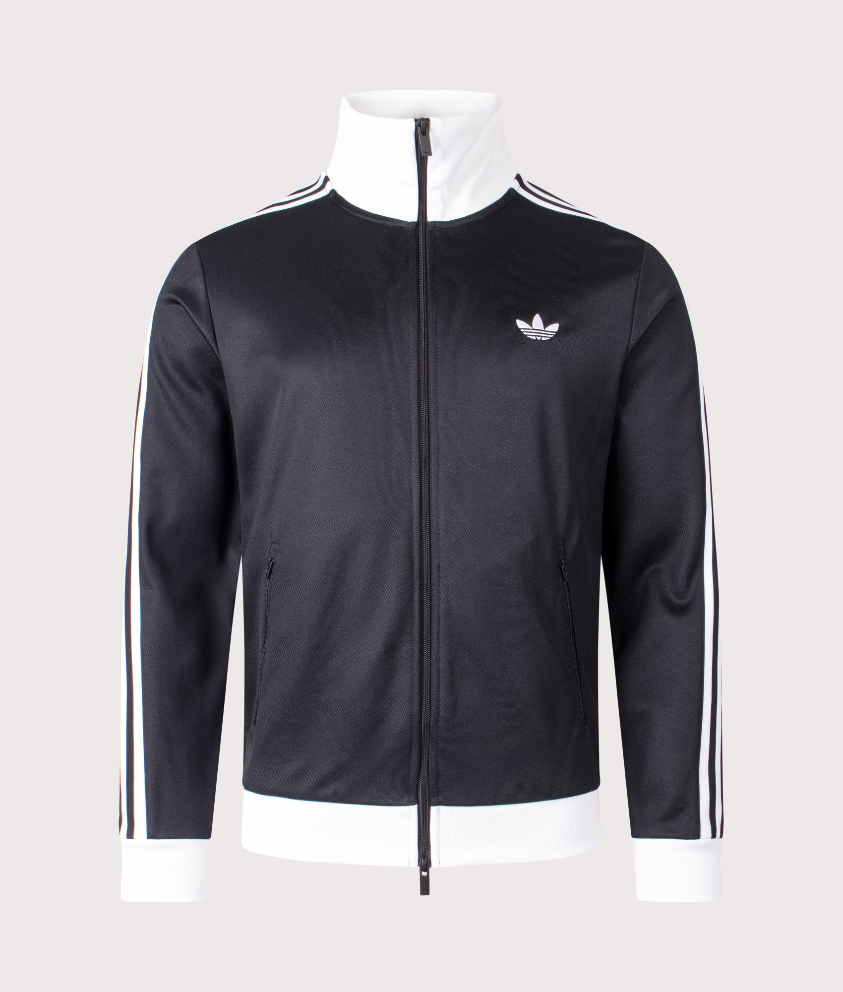 Slim Fit Classic Track Top in Black | adidas Originals | EQVVS | Front shot 