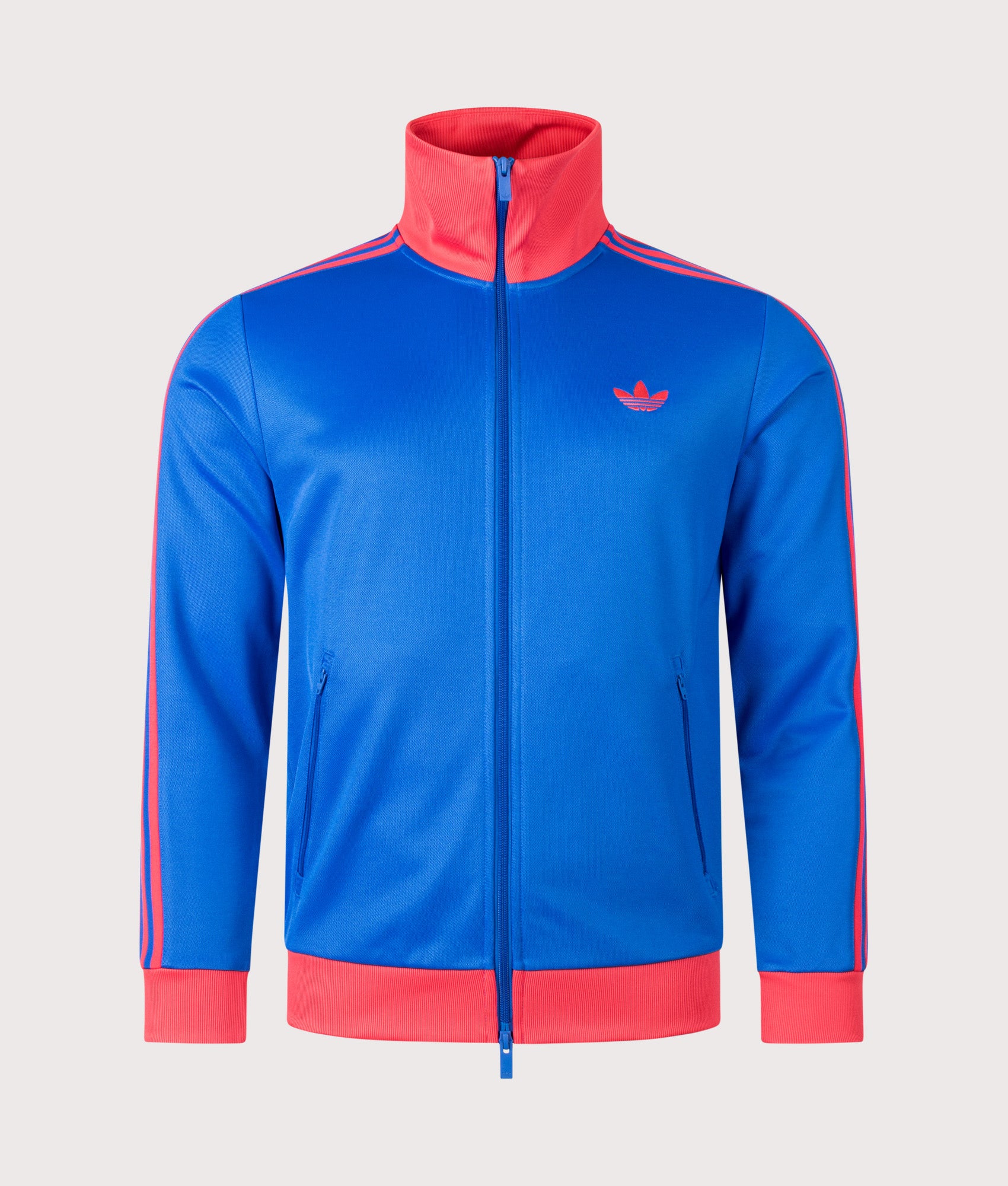 adidas Originals Beckenbauer Classic Track Top in Blue at EQVVS Menswear. Front shot.