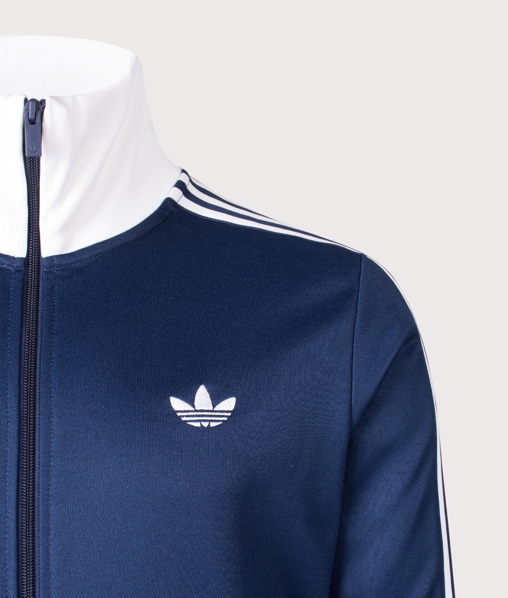 Slim Fit Classic Track Top in Night Indigo | adidas Originals | EQVVS | Front detail shot