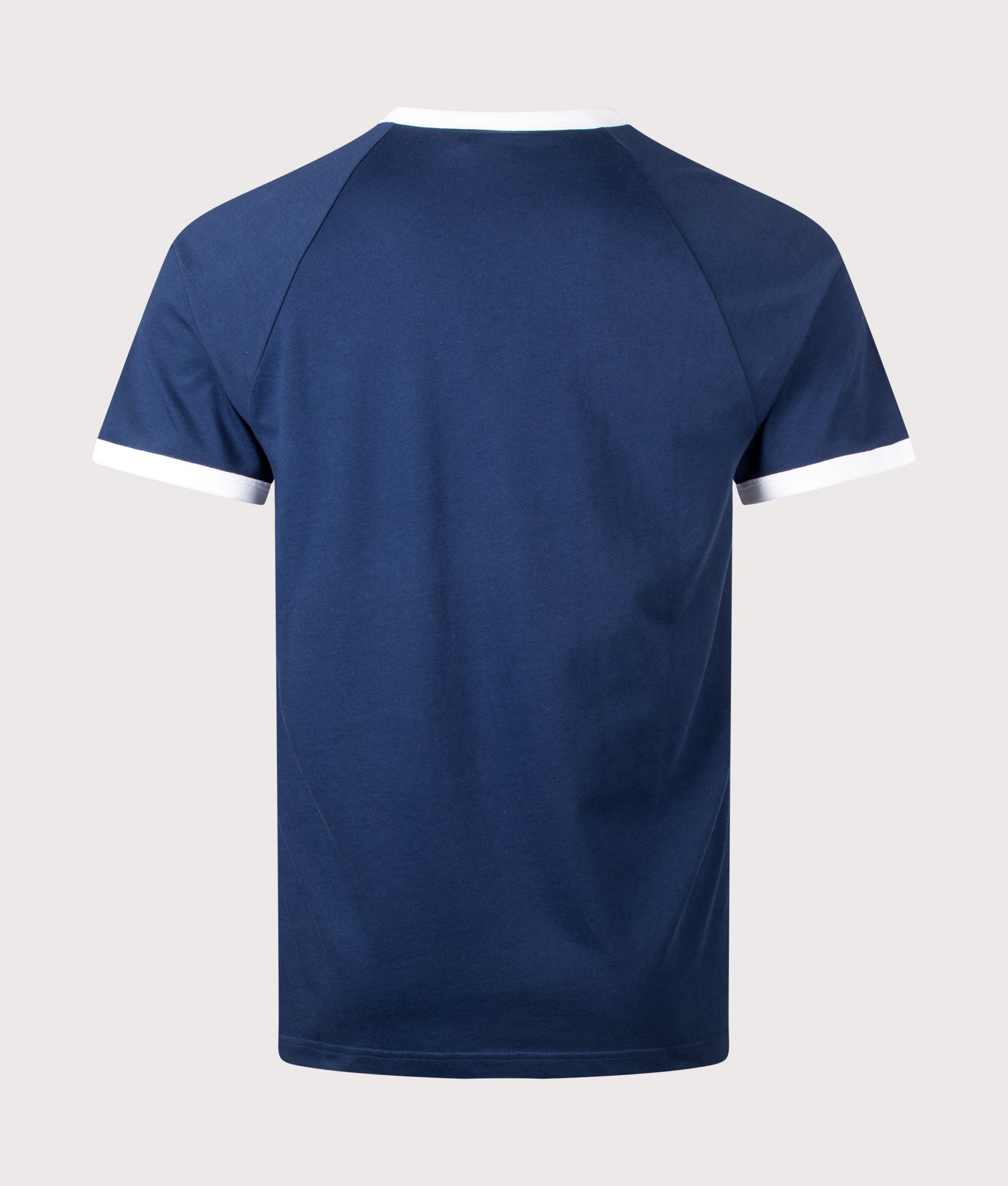 adidas Originals 3 Stripes T-Shirt in Night Indigo at EQVVS Menswear. Back shot.