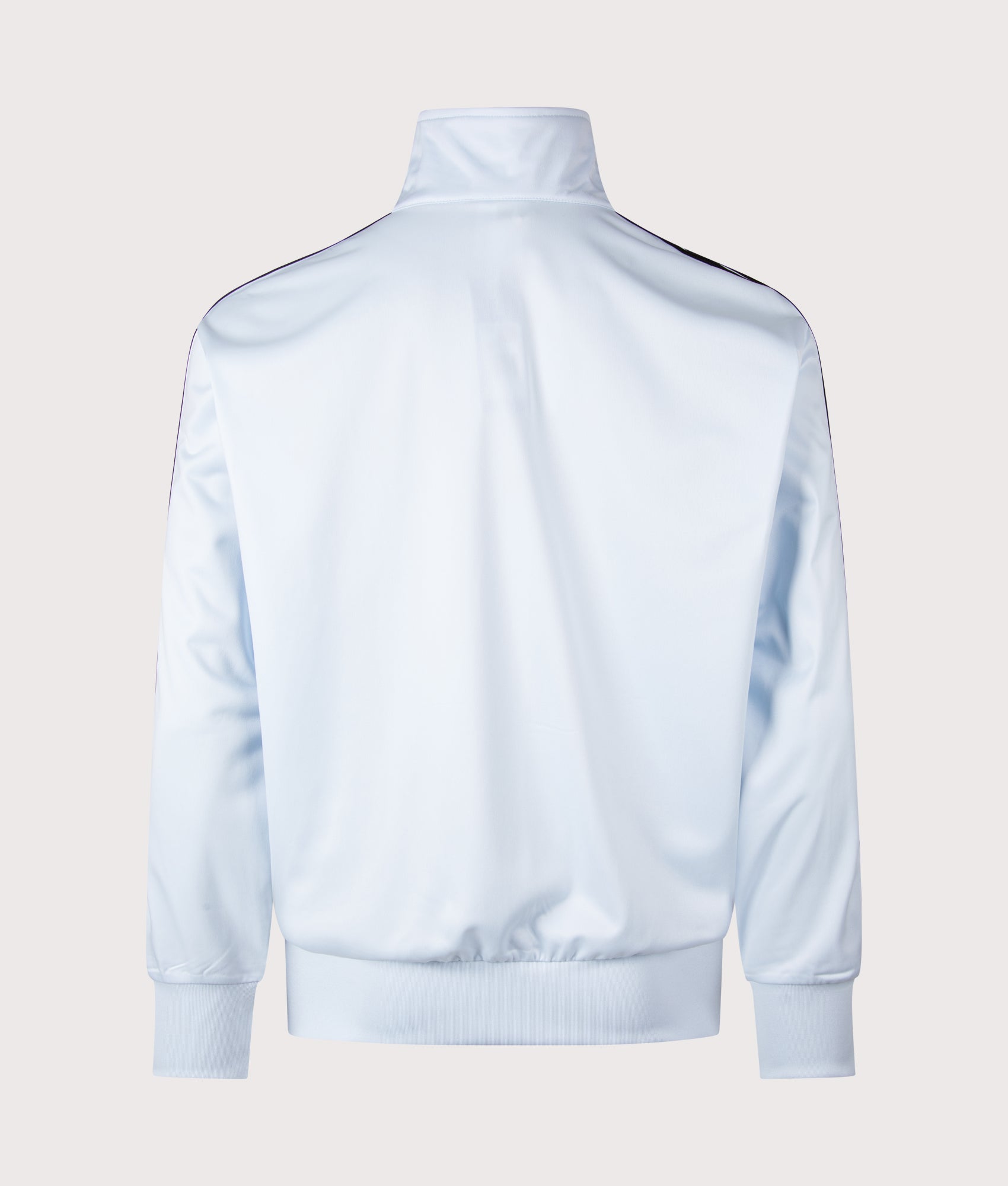 adidas Originals Loose Fit Firebird Track Top in Crystal Sky at EQVVS Menswear. Back shot.