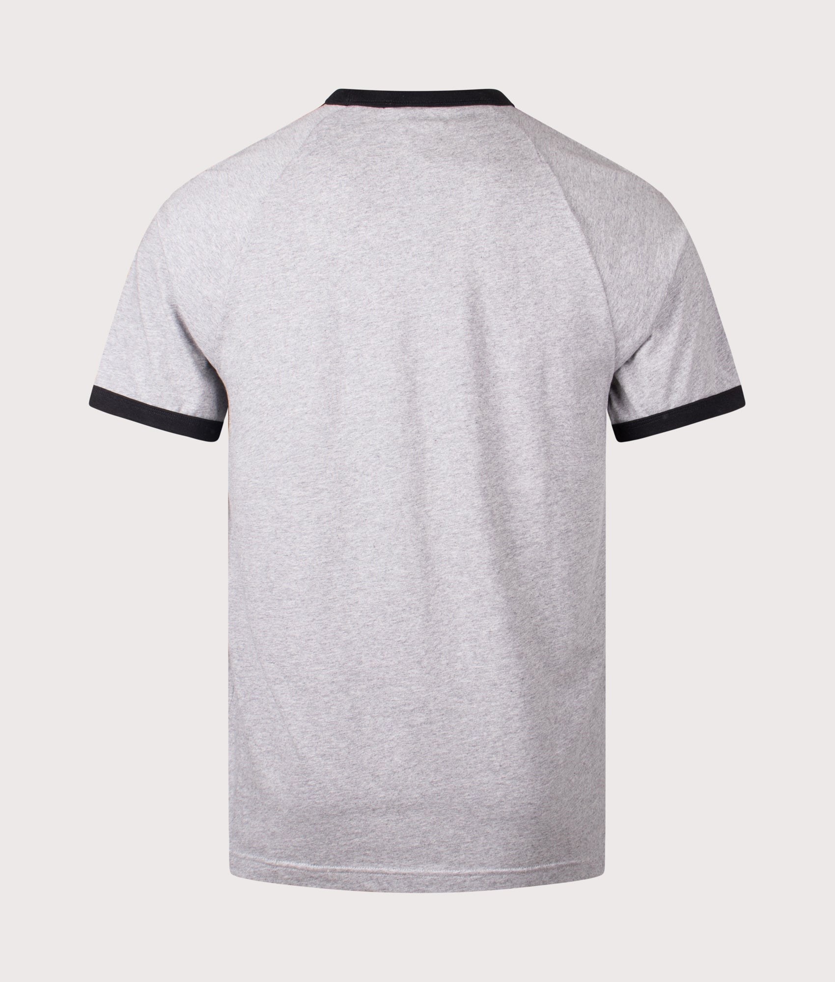 adidas Originals Adicolor Sport 3 Stripes T-Shirt in Medium Grey Heather at EQVVS Menswear. Back shot.