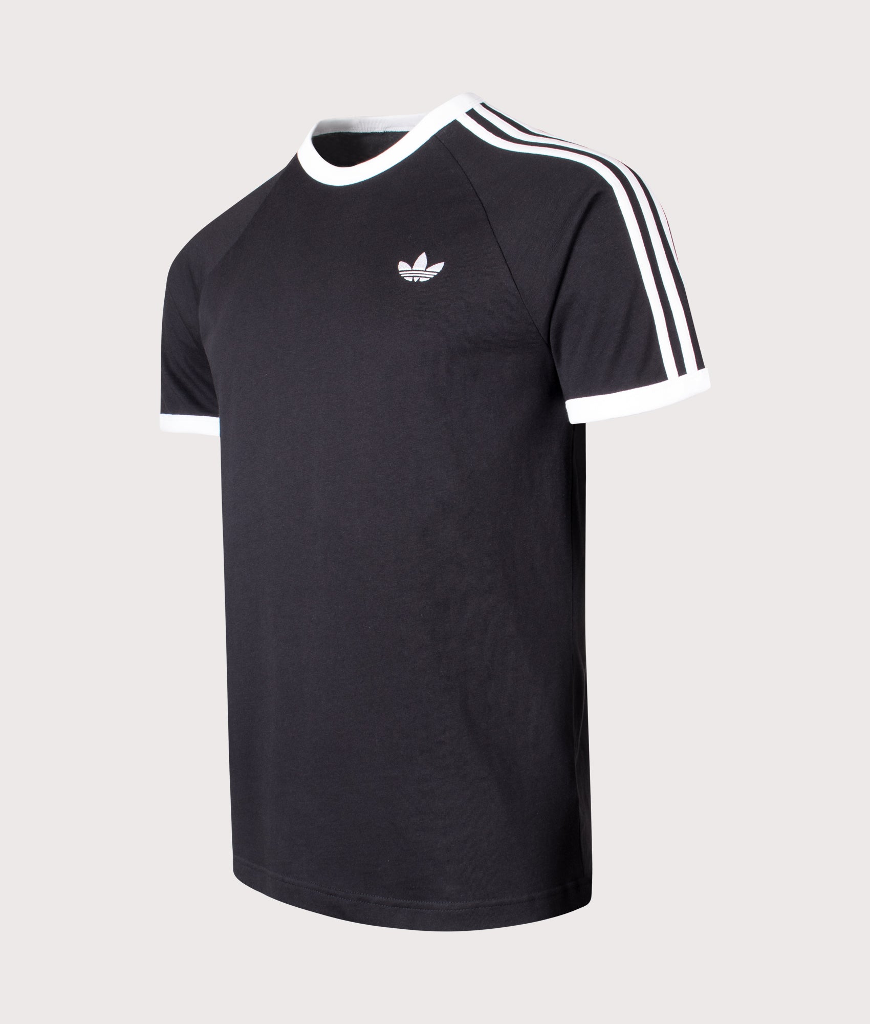 Slim Fit Adicolor Classics 3-Stripes T-Shirt in Black | adidas Originals | EQVVS | Front angle shot 