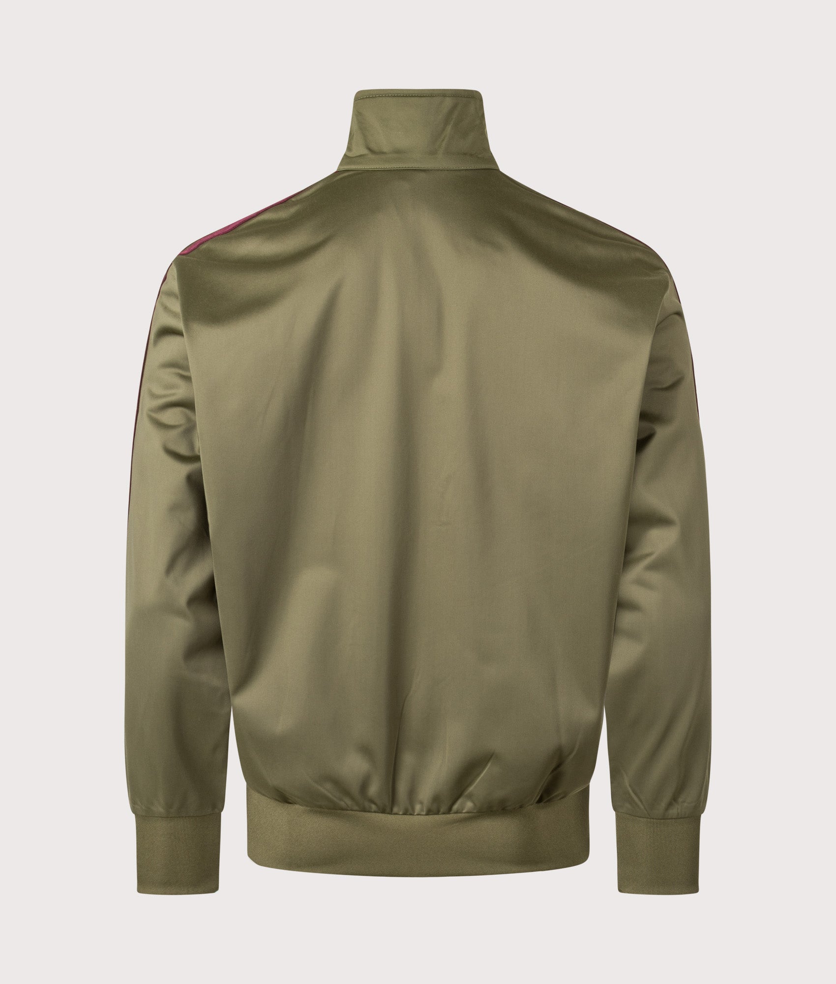 adidas Originals Firebird Track Top in Focus Olive and Maroon at EQVVS menswear. Back shot.