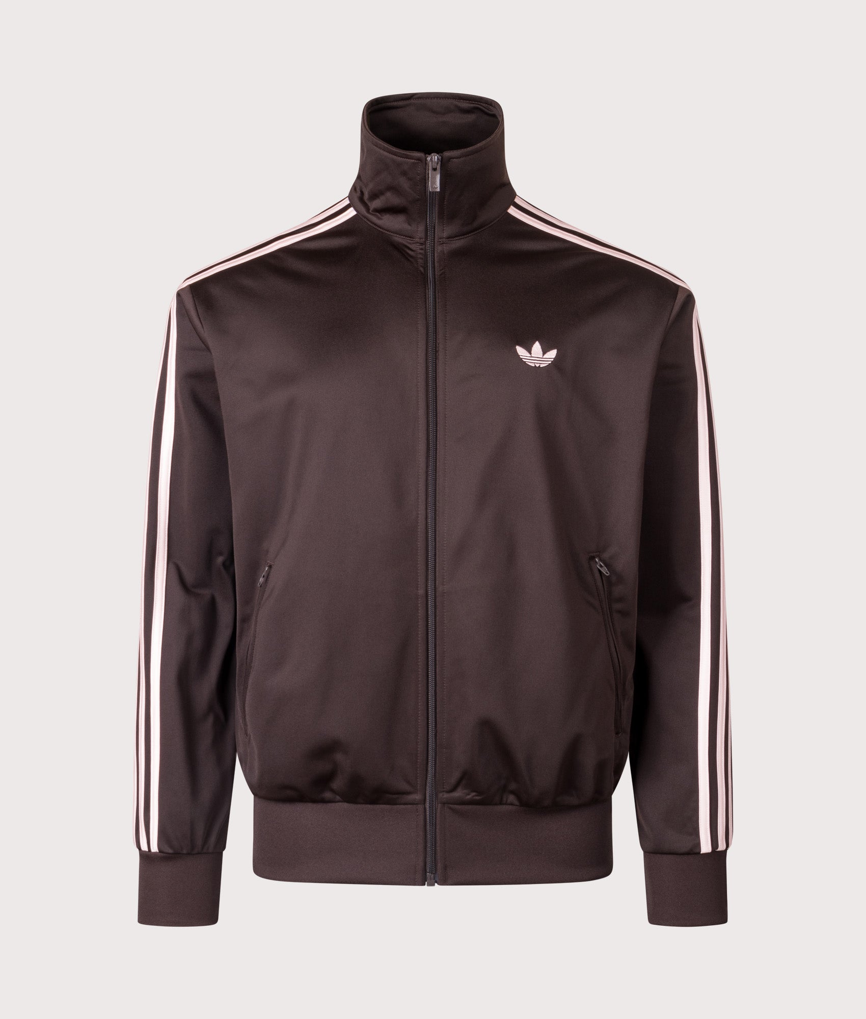 adidas Originals Firebird Track Top in Aurora Coffee at EQVVS Menswear. Front shot.