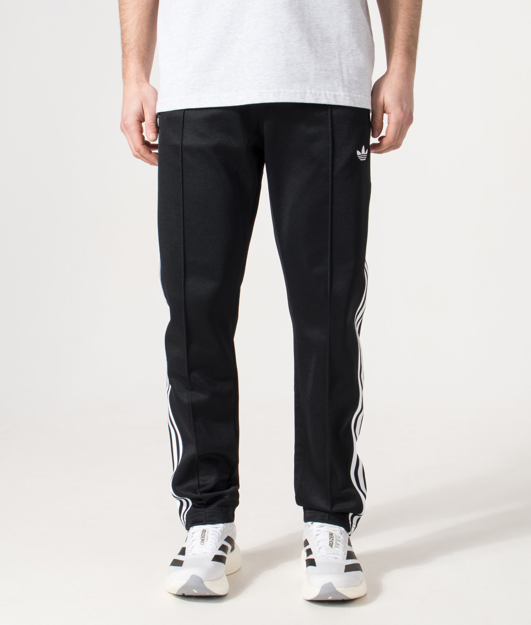 adidas Original Classic Track pant in  Black at EQVVS Menswear. Model front shot.