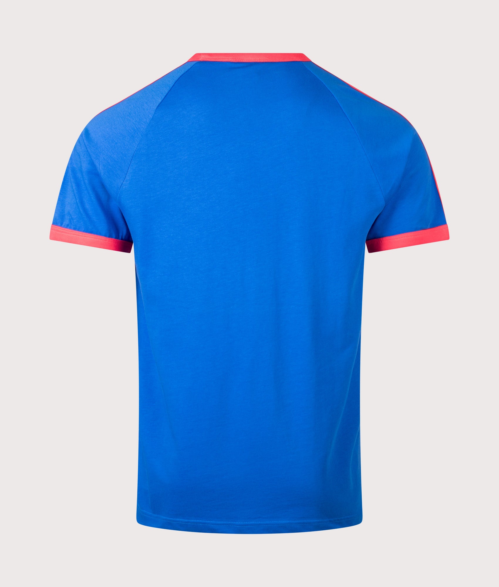 adidas Originals Adicolor Classics 3 Stripes T-Shirt in Blue at EQVVS Menswear. Back shot.