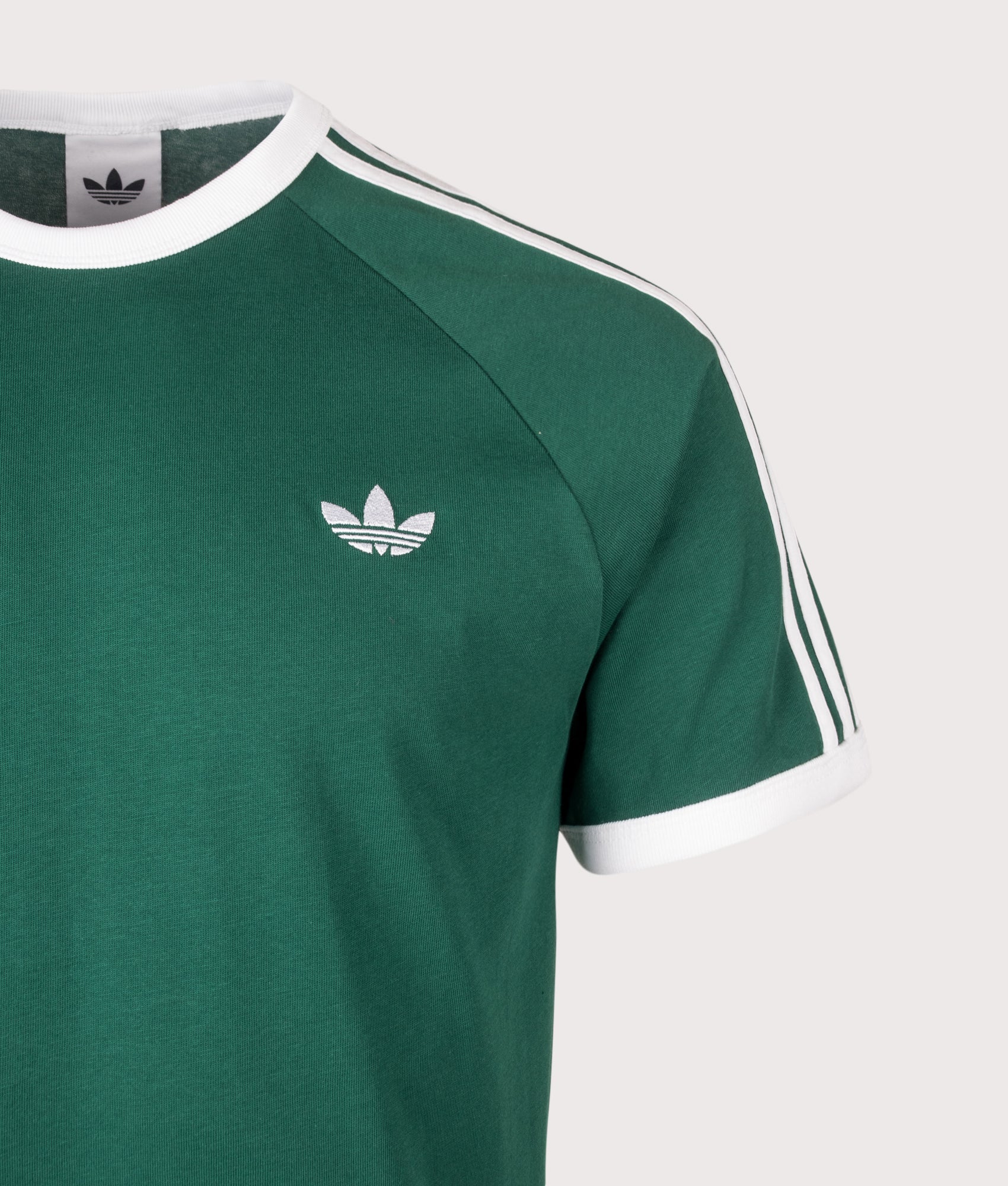 3 Stripes T-Shirt in Collegiate Green by adidas Originals. Shot by EQVVS. Detail shot.
