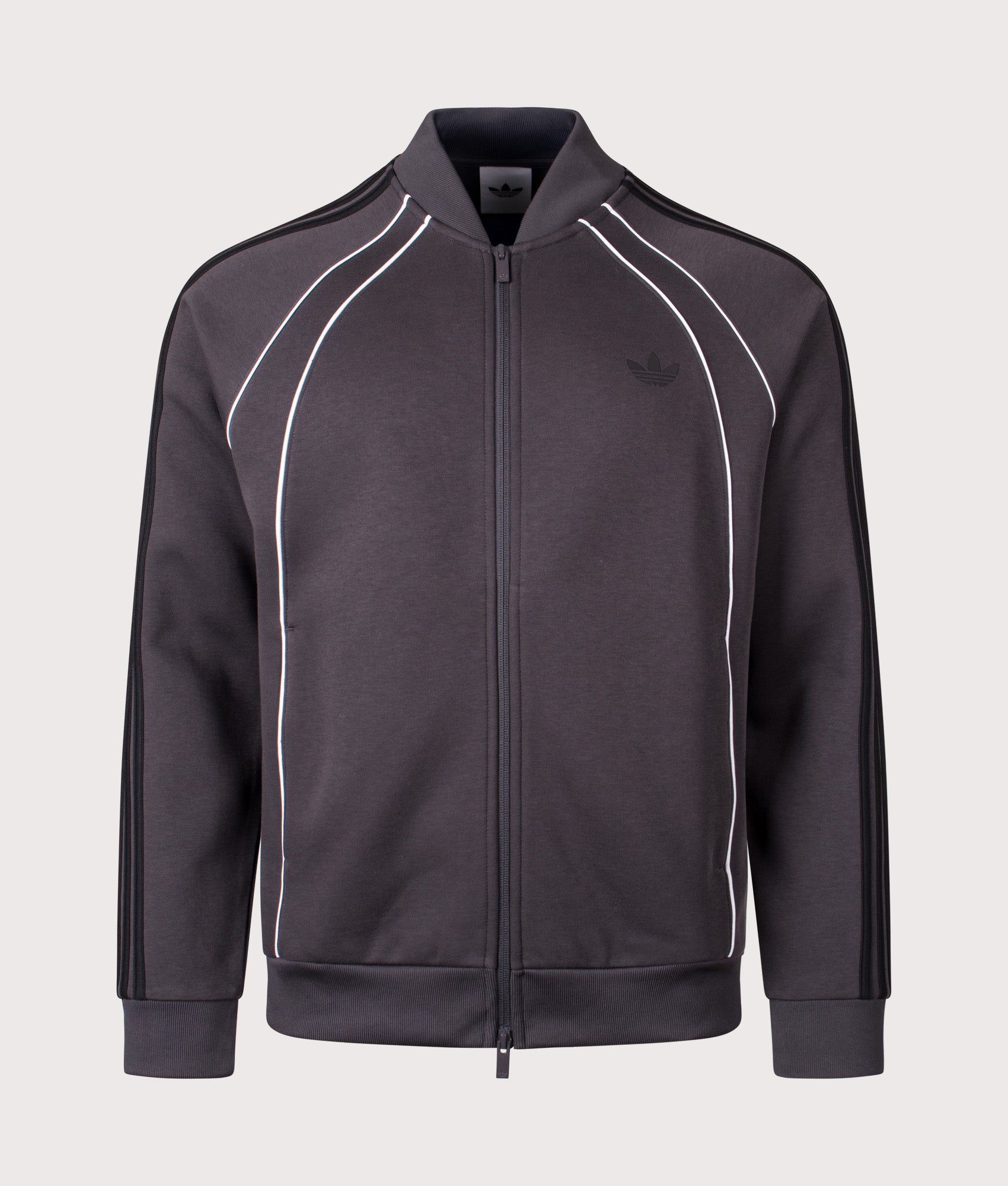 adidas Originals SST 2.0 Track Top in Anthracite Grey at EQVVS Menswear. Front shot.