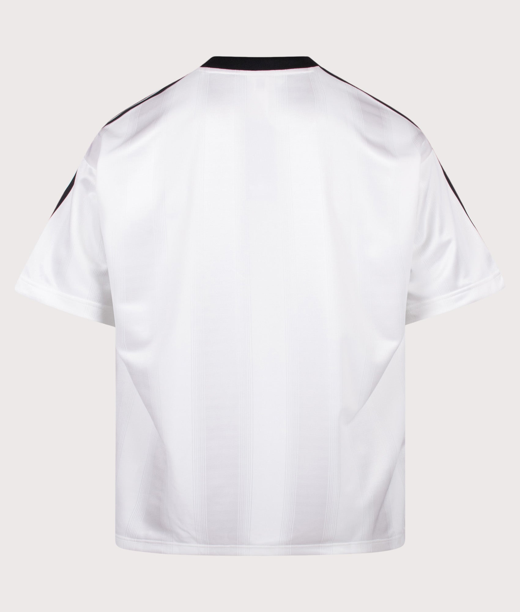 adidas Originals release the Oversized Fit Adicolour Jacquard Jersey T-Shirt in White at EQVVS Menswear. Back shot.