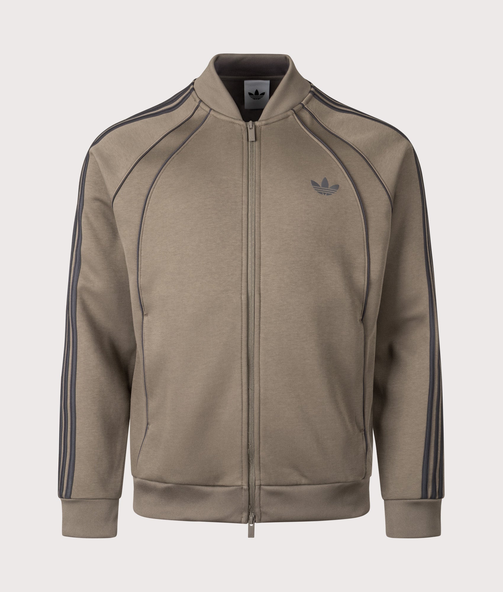 adidas Originals SST 2.0 Track Top in Blanch Brown at EQVVS Menswear. Front shot.