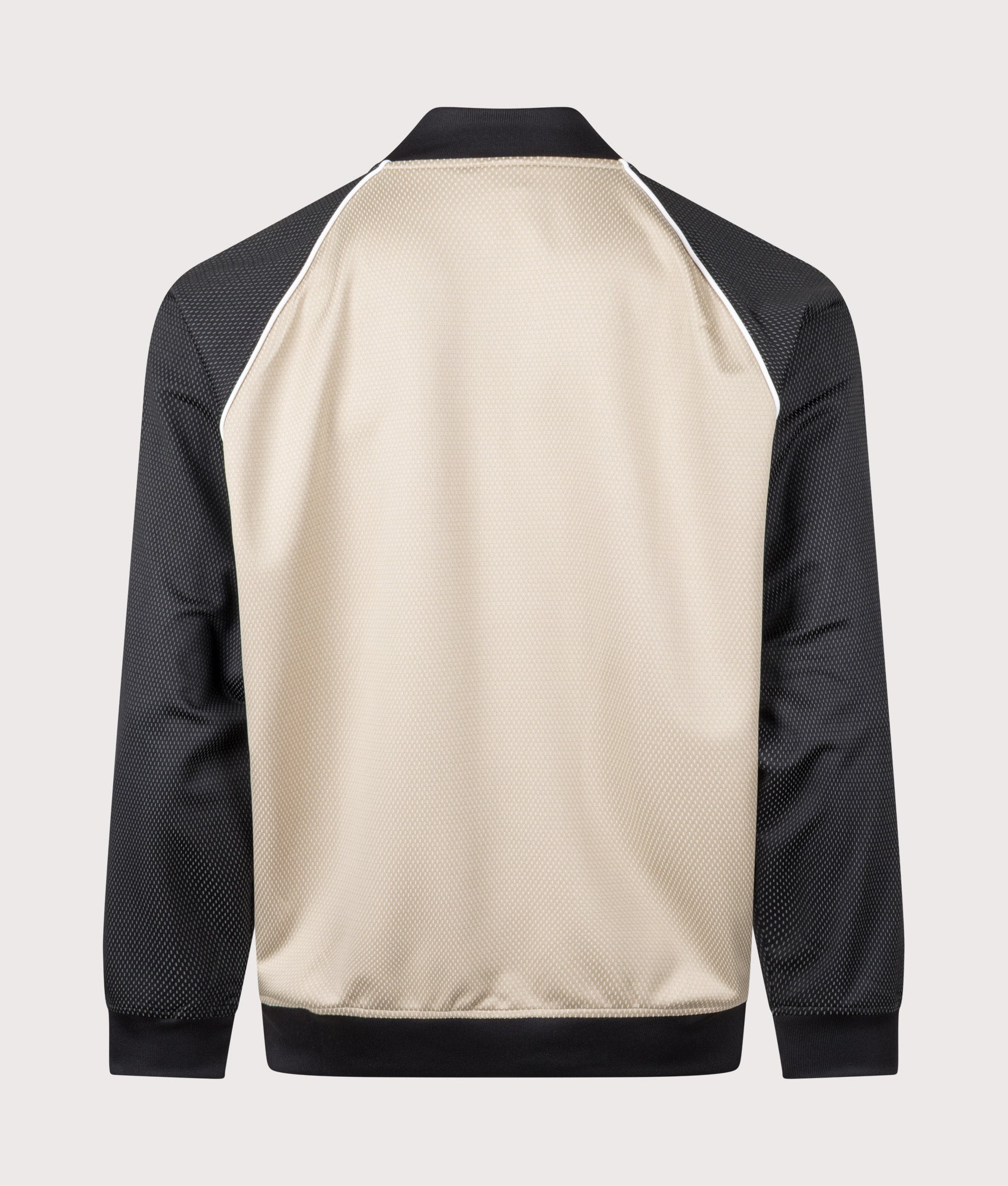 adidas Originals SST Track Top in Stone Khaki at EQVVS Menswear. Back shot.