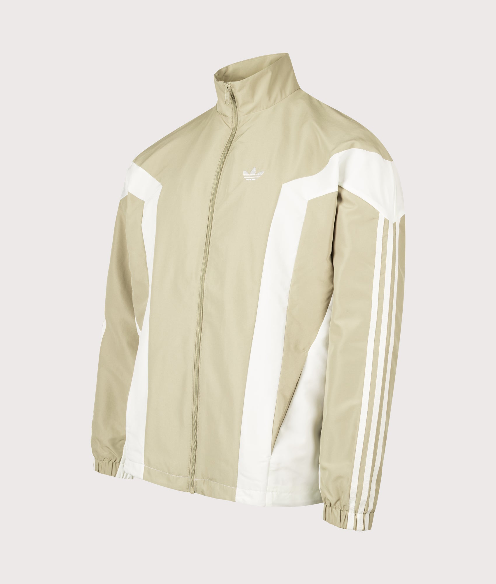 adidas Originals Windbreaker Jacket in Wonder Cargo at EQVVS Menswear. Angled front shot.