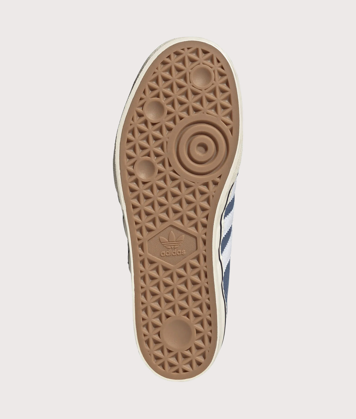 adidas Originals Samba ST Trainers in Crew Blue, Footwear White and Crew White at EQVVS Menswear. Tread shot.