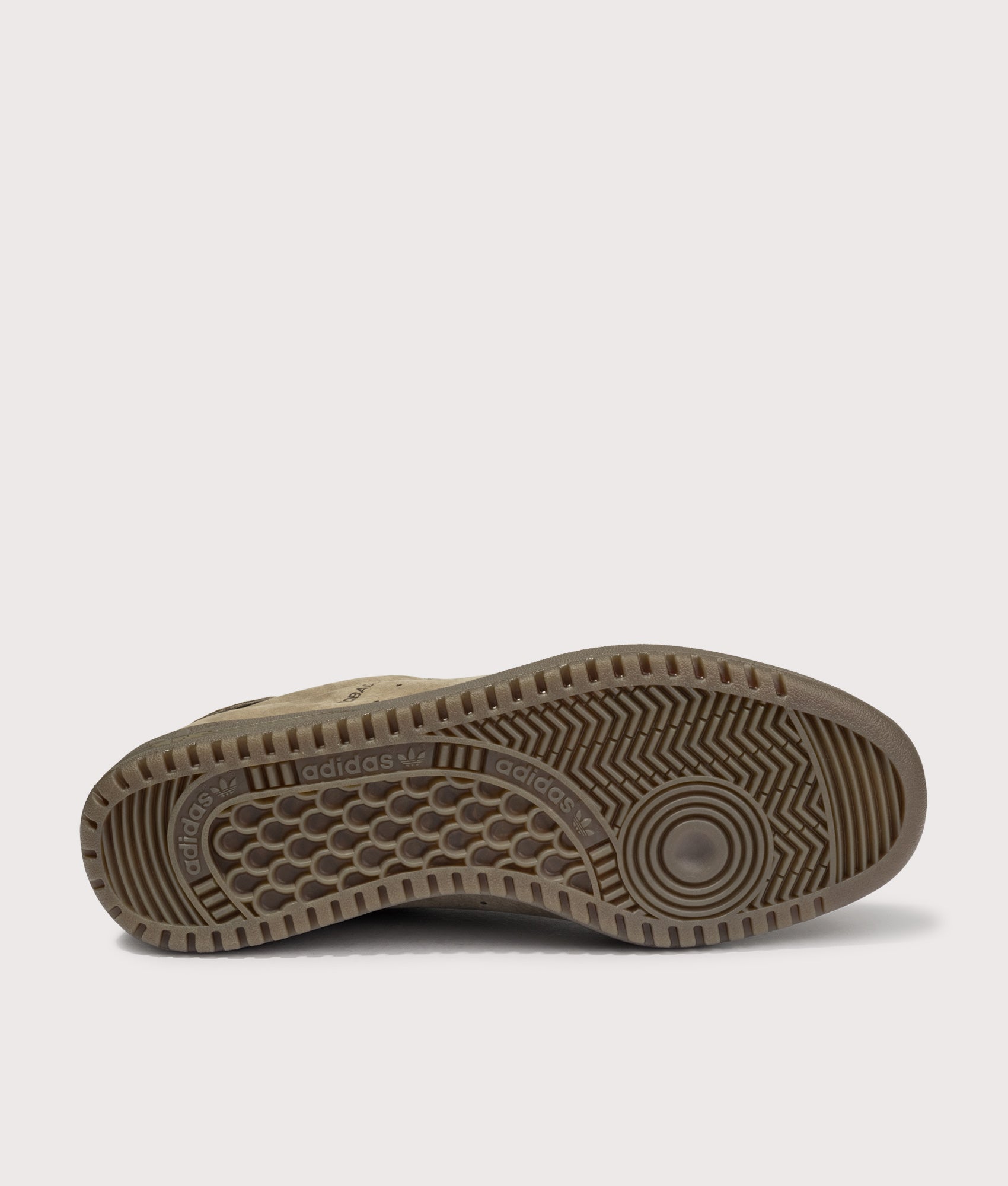 adidas Originals Tobacco Super Trainers in Blanch Brown, Dust Cargo and Trace Cargo at EQVVS Menswear.  Tread shot.