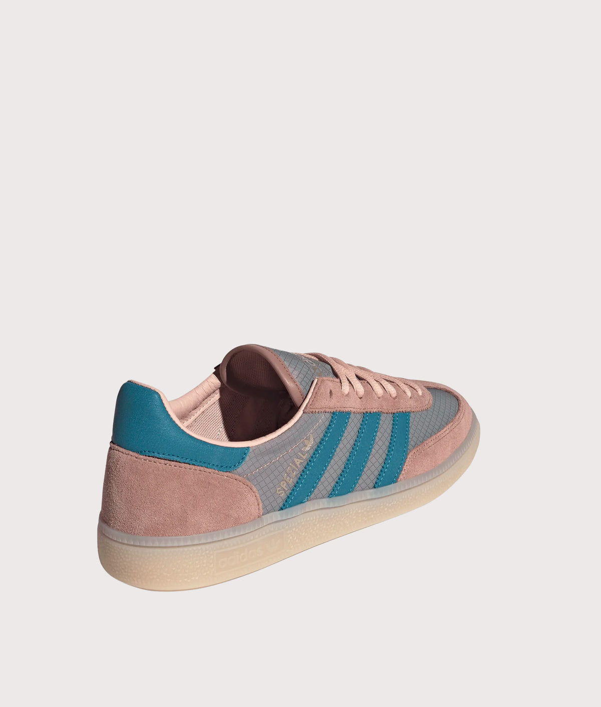 adidas Originals Handball Spezial Trainers  in Warm Clay at EQVVS Menswear. Angled front shot.