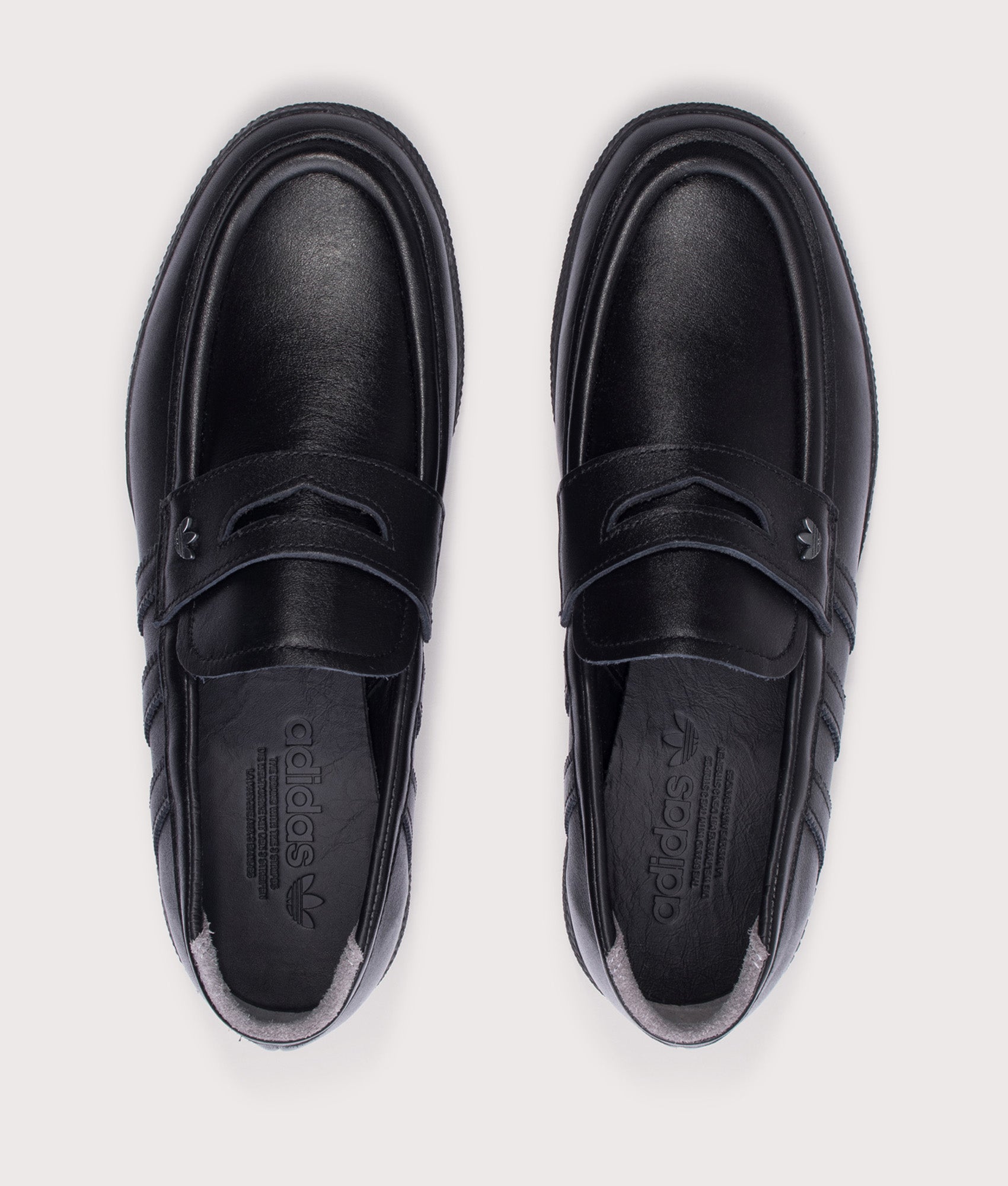 adidas Originals Handball Spezial Loafers in Core Black at EQVVS Menswear. Top shot.