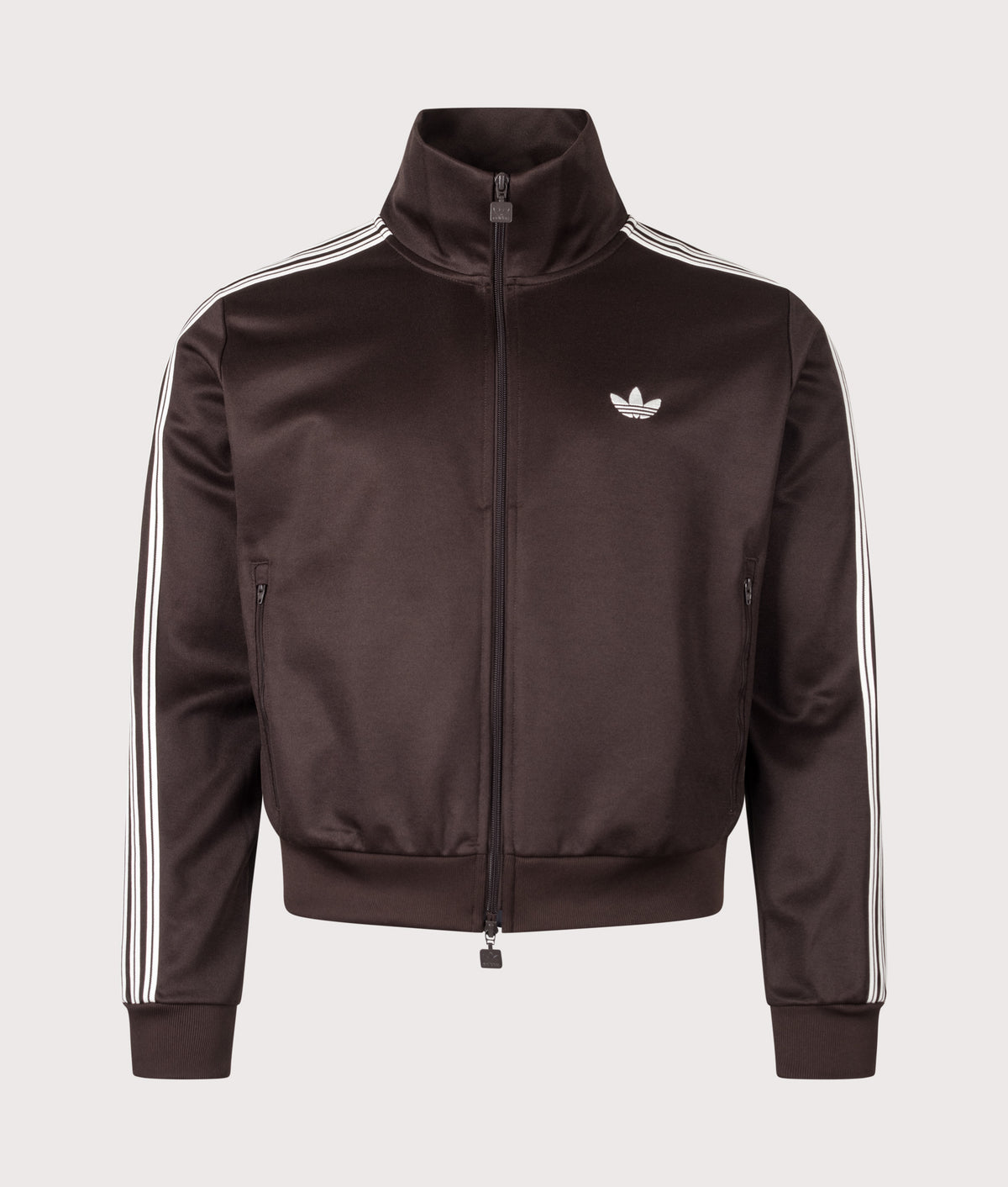 adidas Originals Beckenbauer Cropped Track Top in Aurora Coffee at EQVVS Menswear. Front shot.