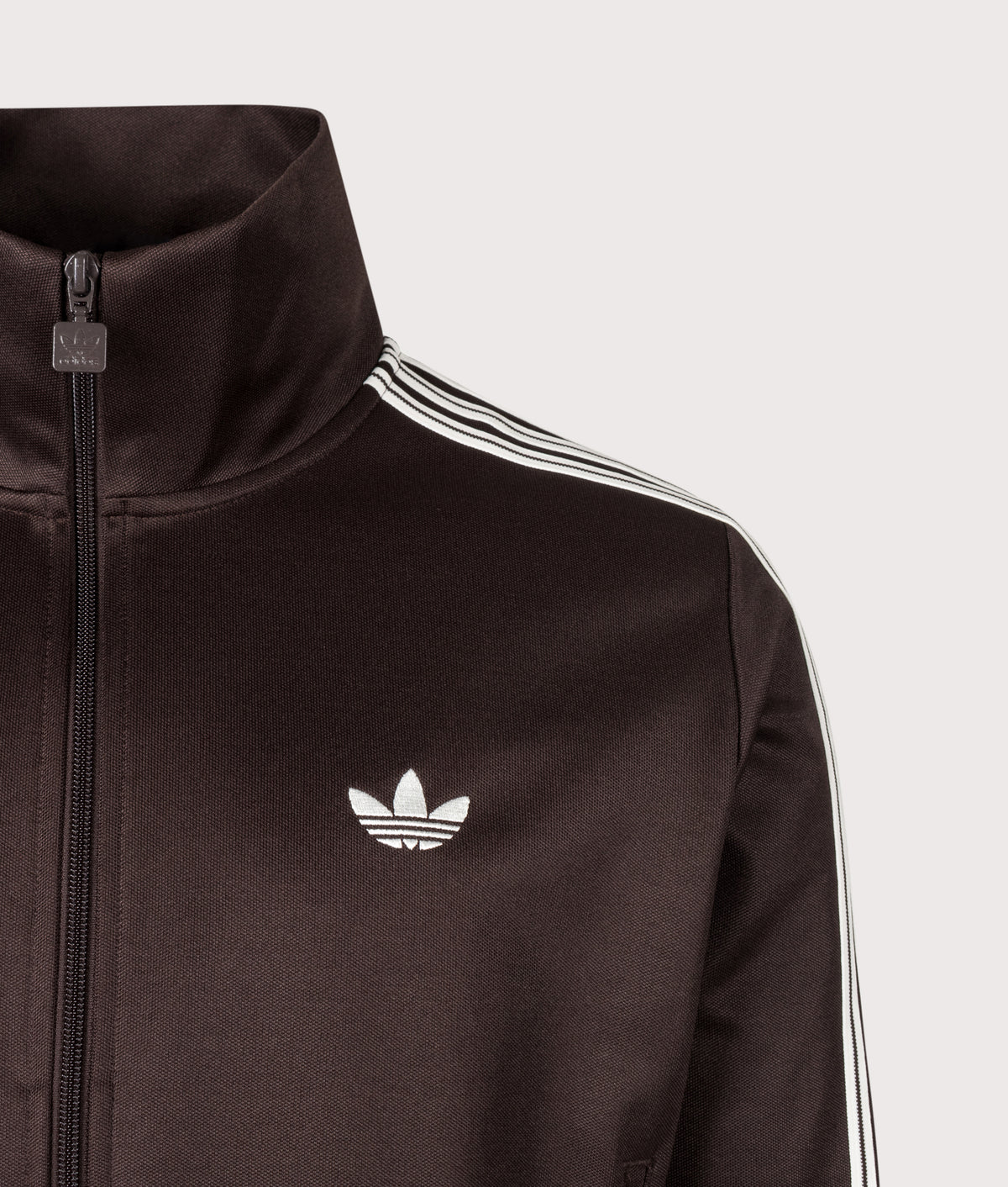 adidas Originals Beckenbauer Cropped Track Top in Aurora Coffee at EQVVS Menswear. Detail shot.