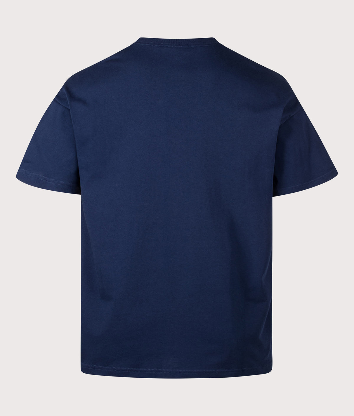 adidas Originals Loose Fit Trefoil Essentials T-Shirt in Night Indigo at EQVVS Menswear. Back shot.