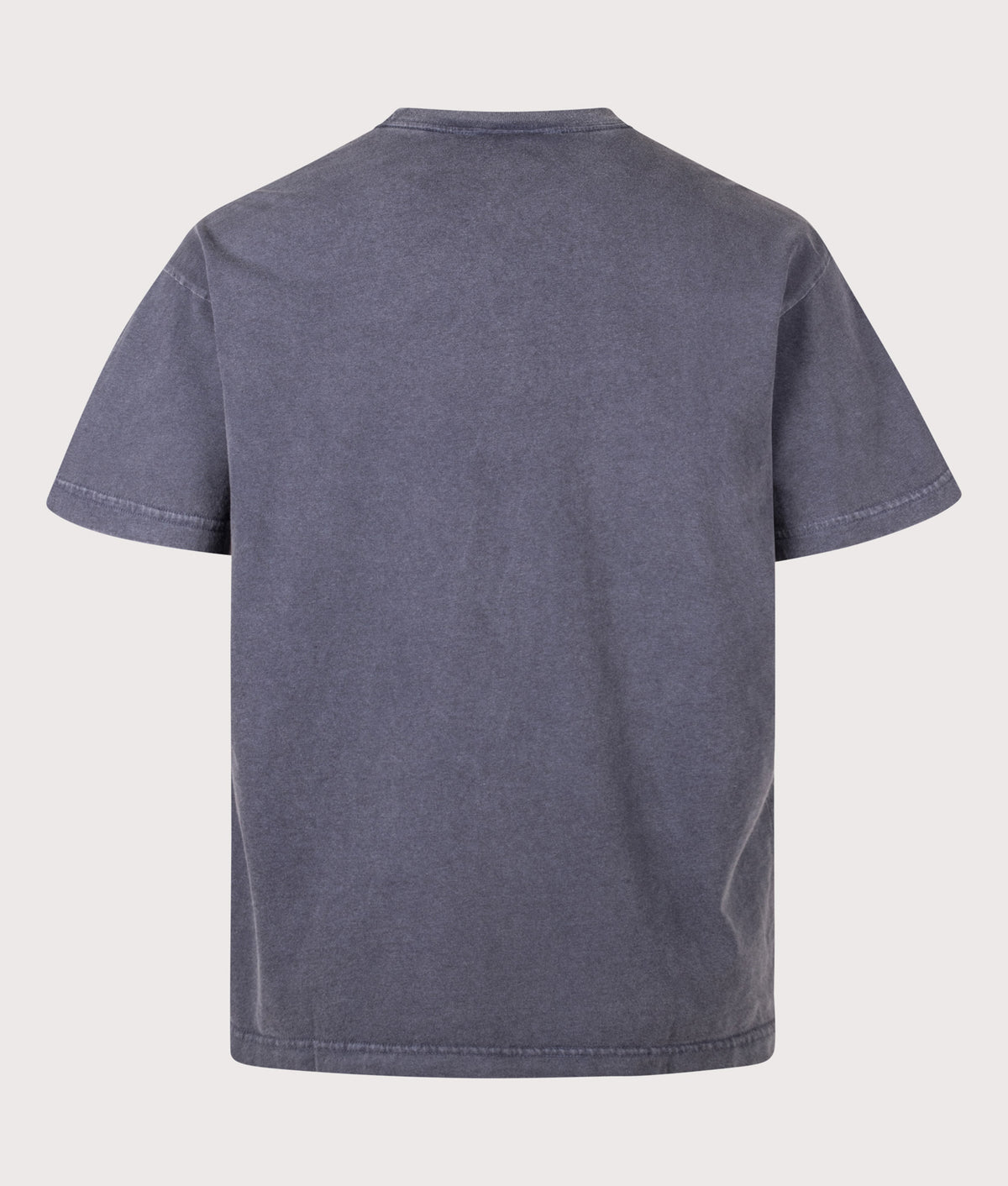 adidas Originals Loose Fit Trefoil Essentials Washed T-Shirt in Dark Blue at EQVVS Menswear. Back shot.