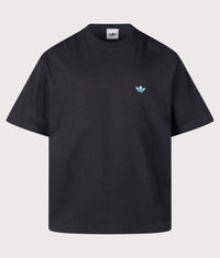 Oversized Trefoil Essentials T-Shirt: KS9781 Black/Samba Blue 
