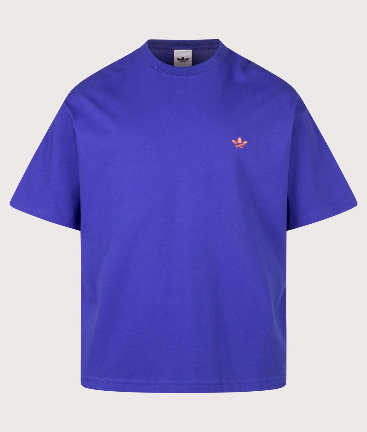 adidas Originals Oversized Trefoil Essentials T-Shirt in Bold Blue at EQVVS Menswear. Front shot.
