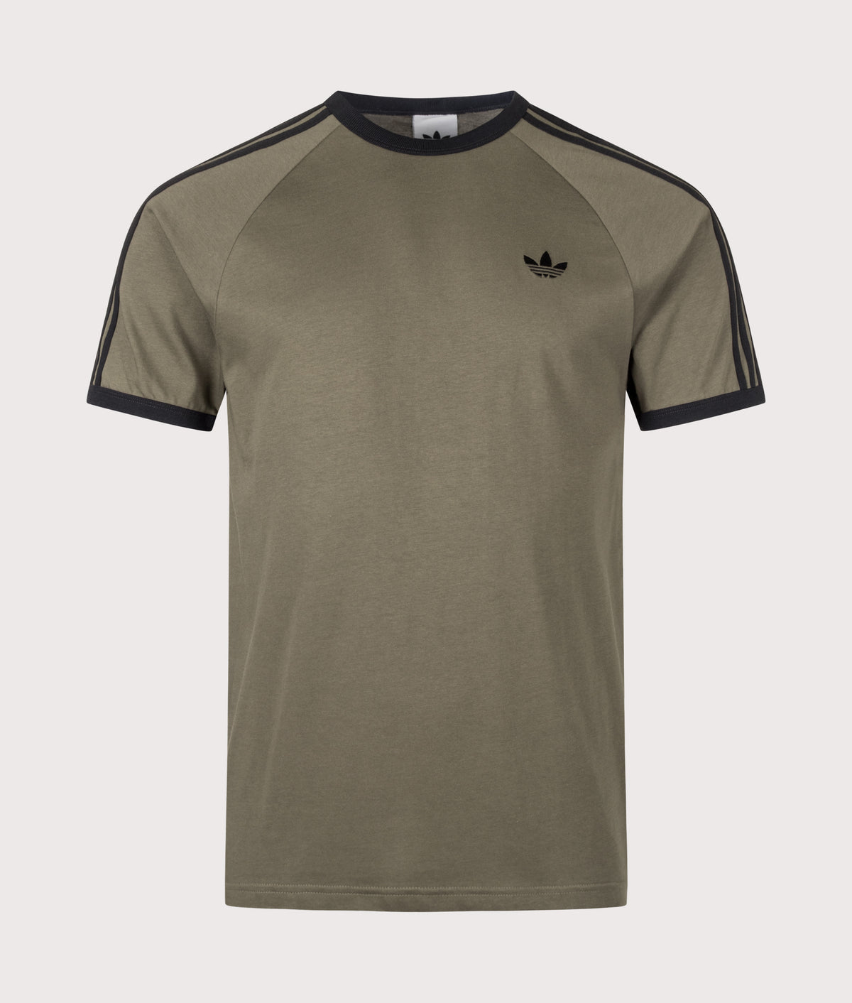adidas Originals 3 Stripes T-Shirt in Branch and Black at EQVVS Menswear. Back shot.