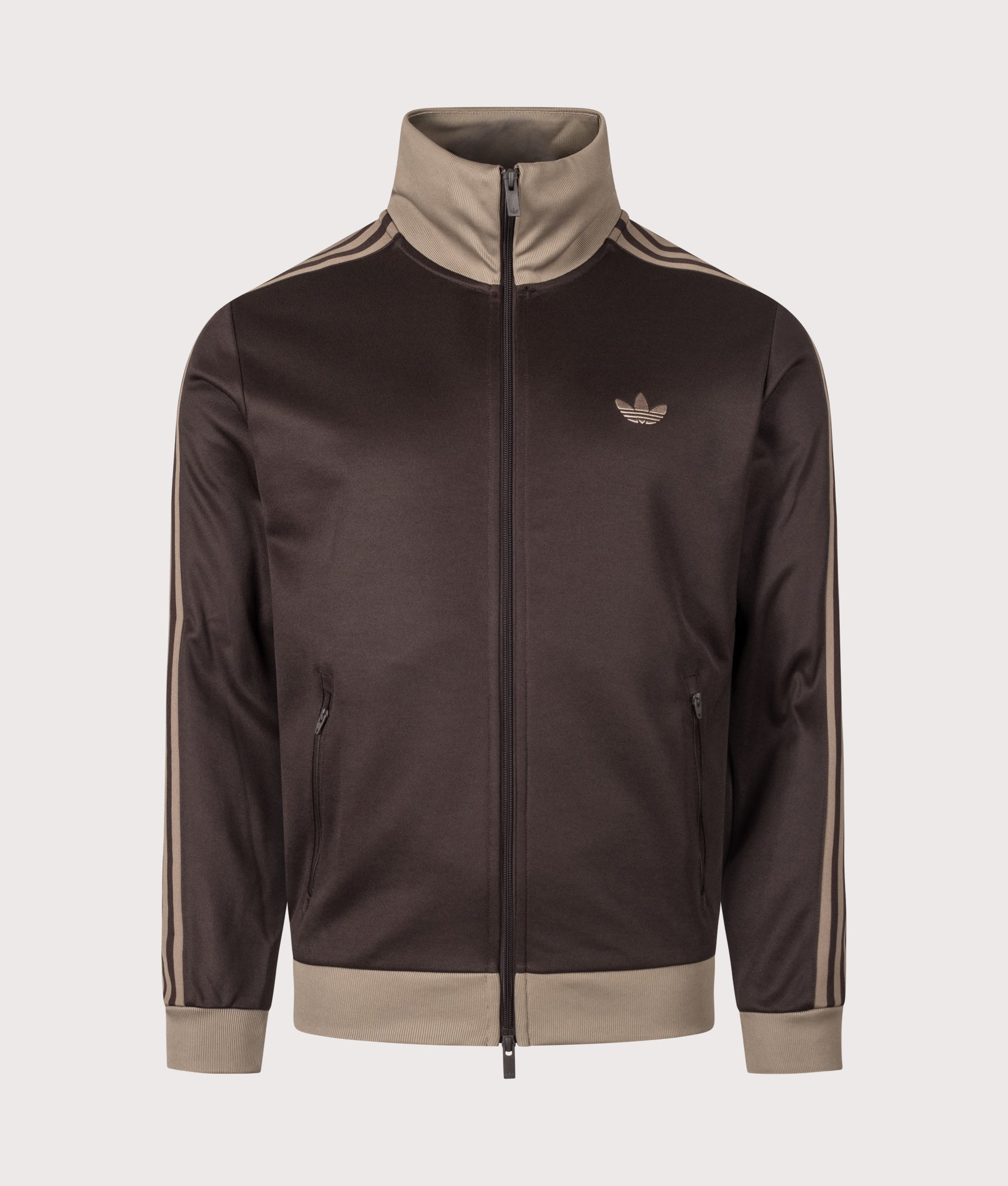 adidas Originals Beckenbauer Classic Track Top in Aurora Coffee at EQVVS Menswear. Front shot.
