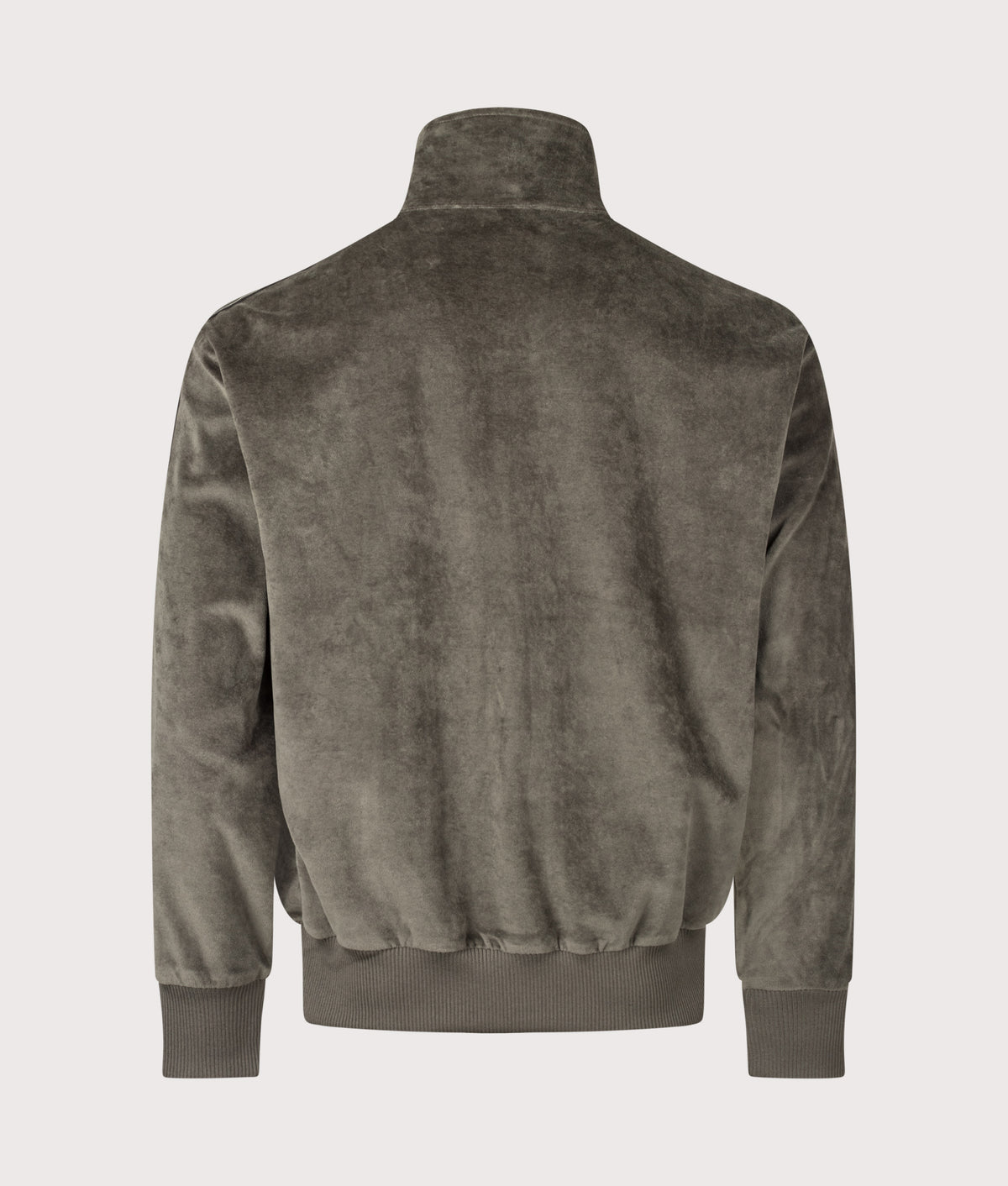 adidas Originals Loose Fit Firebird Velour Track Top in Branch at EQVVS Menswear. Back shot.