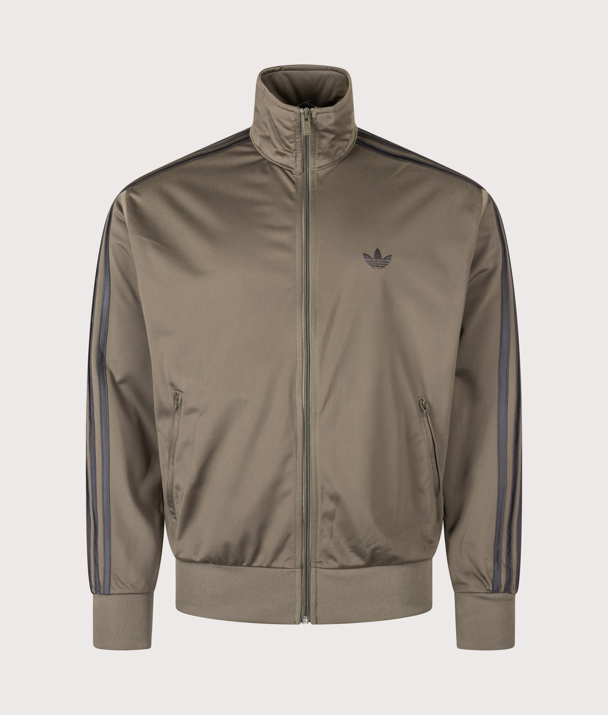 adidas Originals Loose Fit Firebird Track Top in Branch at EQVVS Menswear. Front shot.