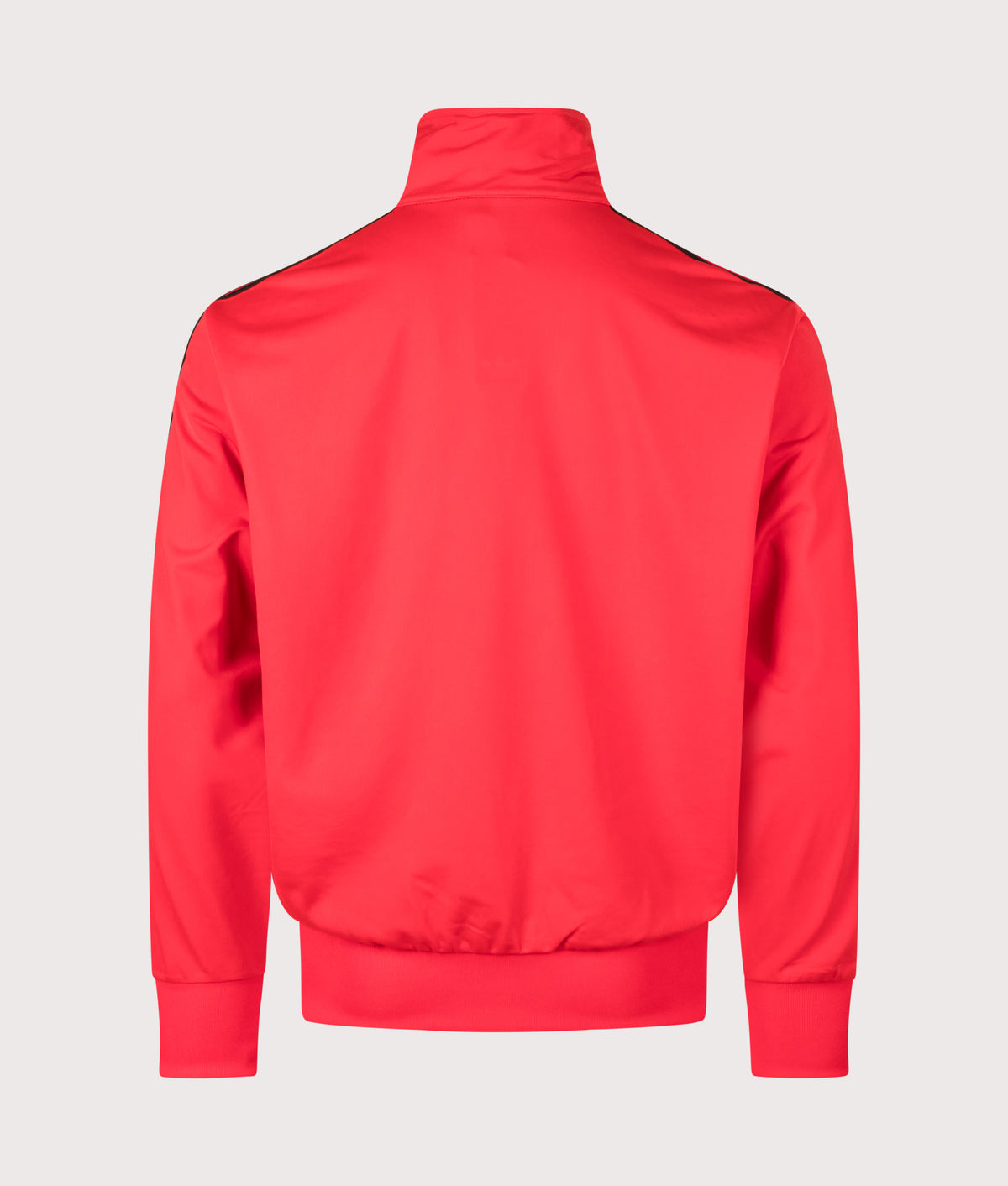adidas Originals Loose Fit Firebird Track Top in Vivid Red at EQVVS Menswear. Back shot.