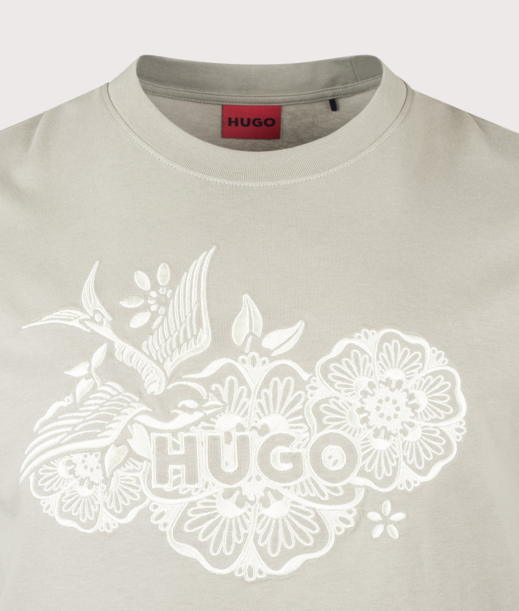 Relaxed Fit Dangen T-Shirt in Light/Pastel Green by HUGO. Shot by EQVVS. Detail shot.