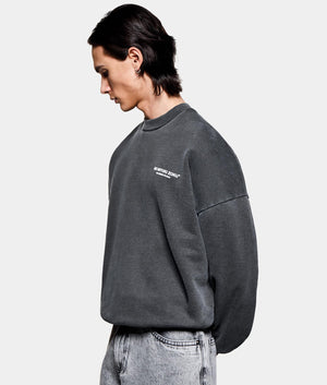 Design Studio Crewneck Sweatshirt. Shot by EQVVS. Front model detail shot.