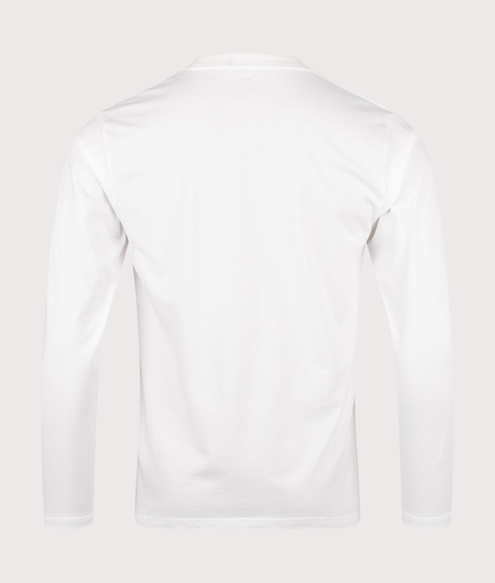 Snow Peak Soft Cotton Logo Long Sleeve T-Shirt in White at EQVVS Menswear. Back shot.