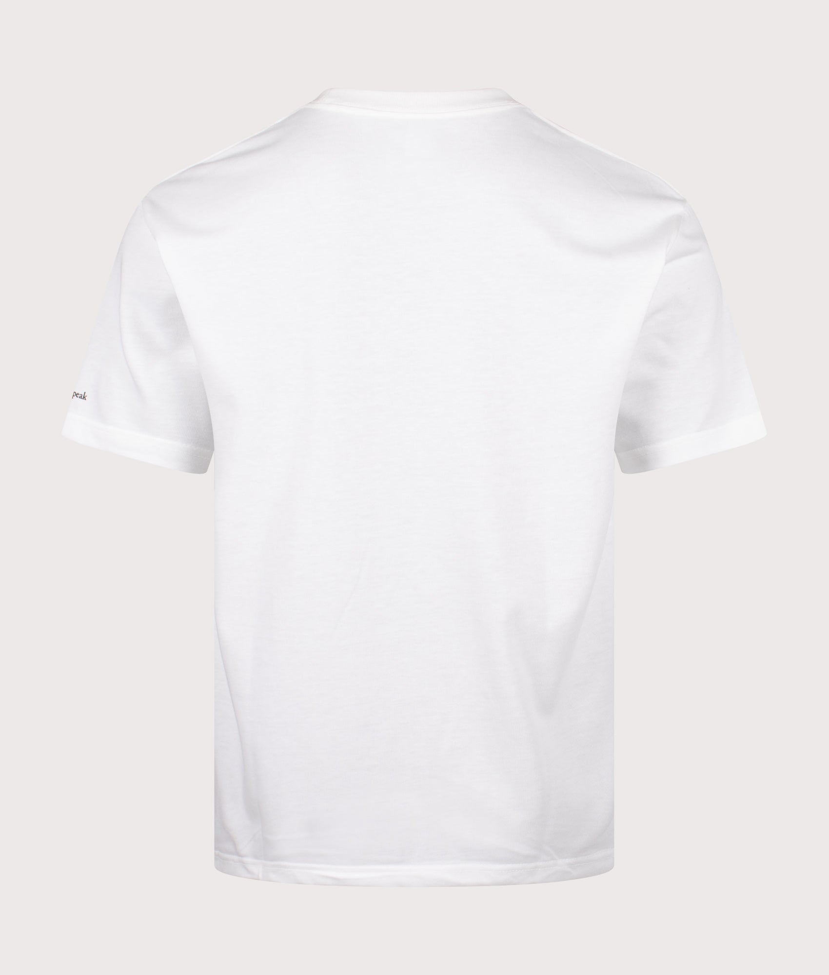 Snow Peak New Standard Pocket T-Shirt in Off White at EQVVS Menswear. Back shot.