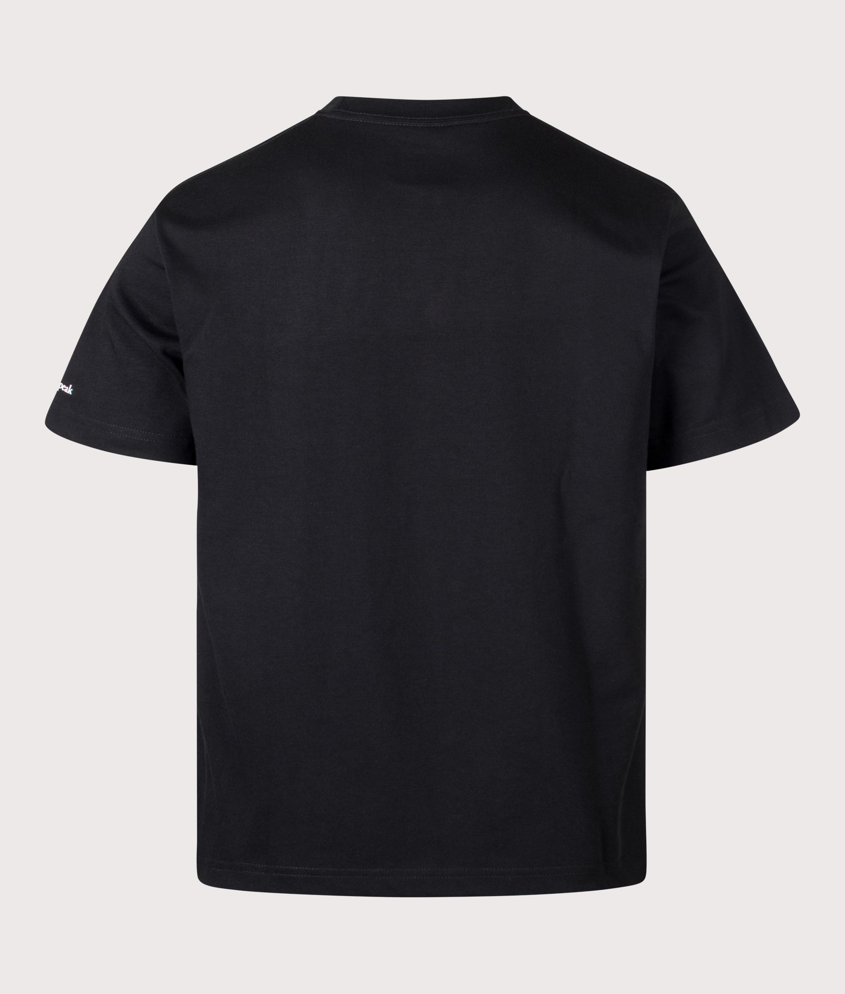 Snow Peak New Standard Pocket T-Shirt in Black at EQVVS Menswear. Back shot.