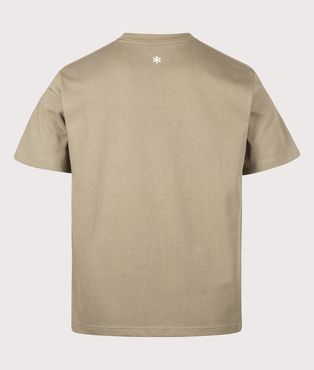 Snow Peak Relaxed Fit New Standard Logo T-Shirt in Dark Beige at EQVVS Menswear. Back shot.
