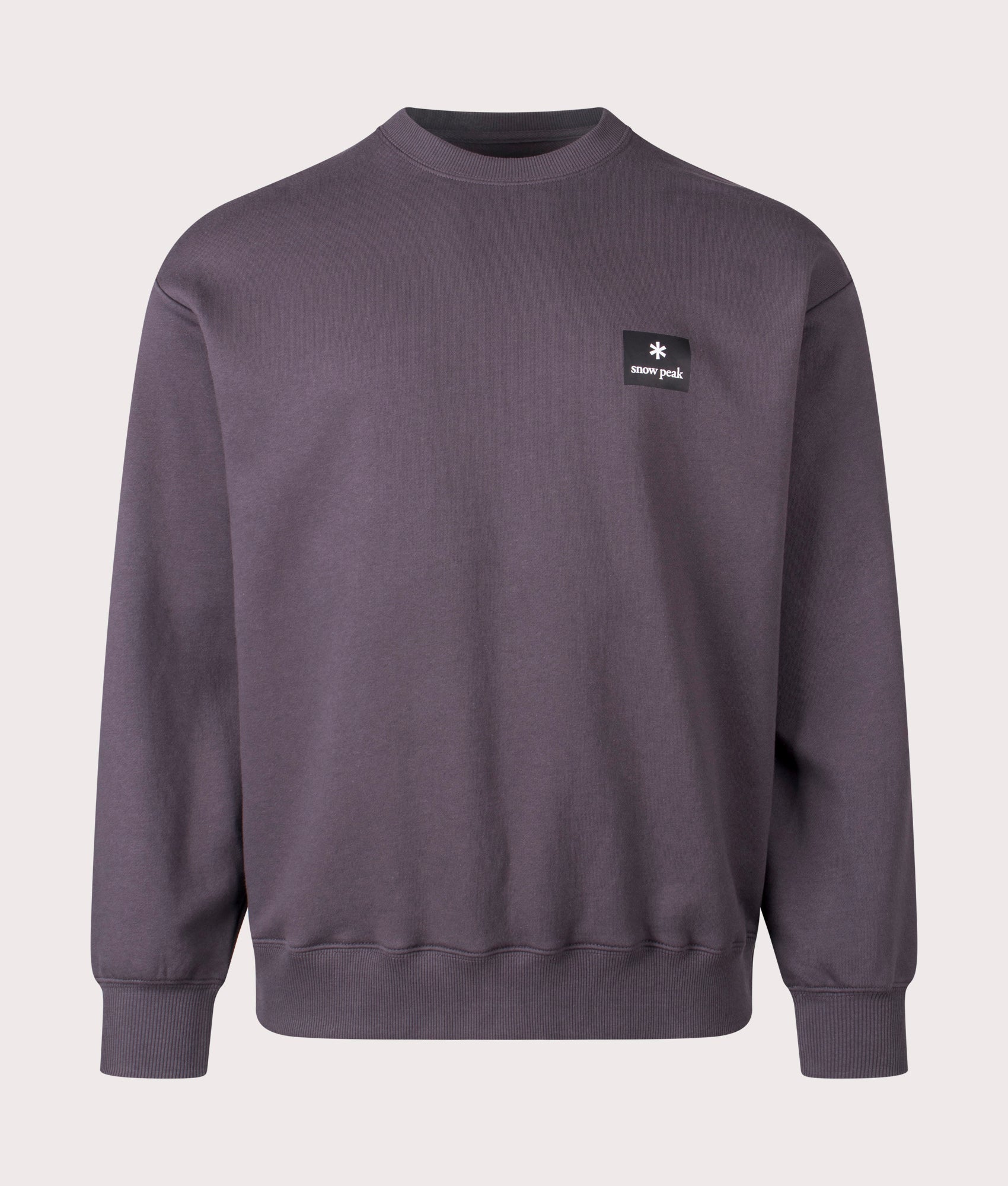 Square Logo Sweatshirt in Charcoal. Cotton-blend | Snow Peak | Shot at EQVVS | Front shot 