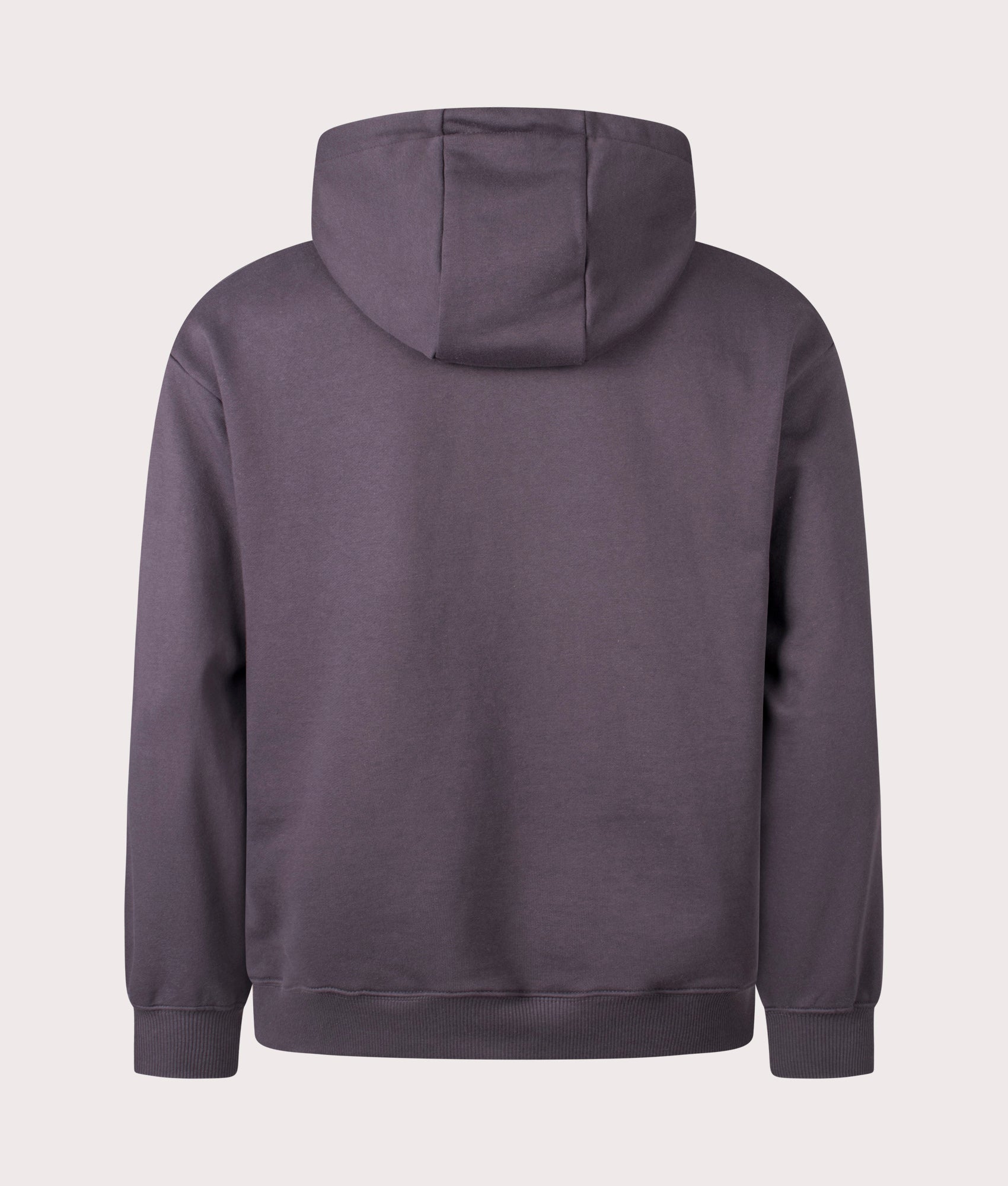 Square Logo Hoodie in Charcoal. Cotton-blend | Snow Peak | Shot at EQVVS | Back shot 