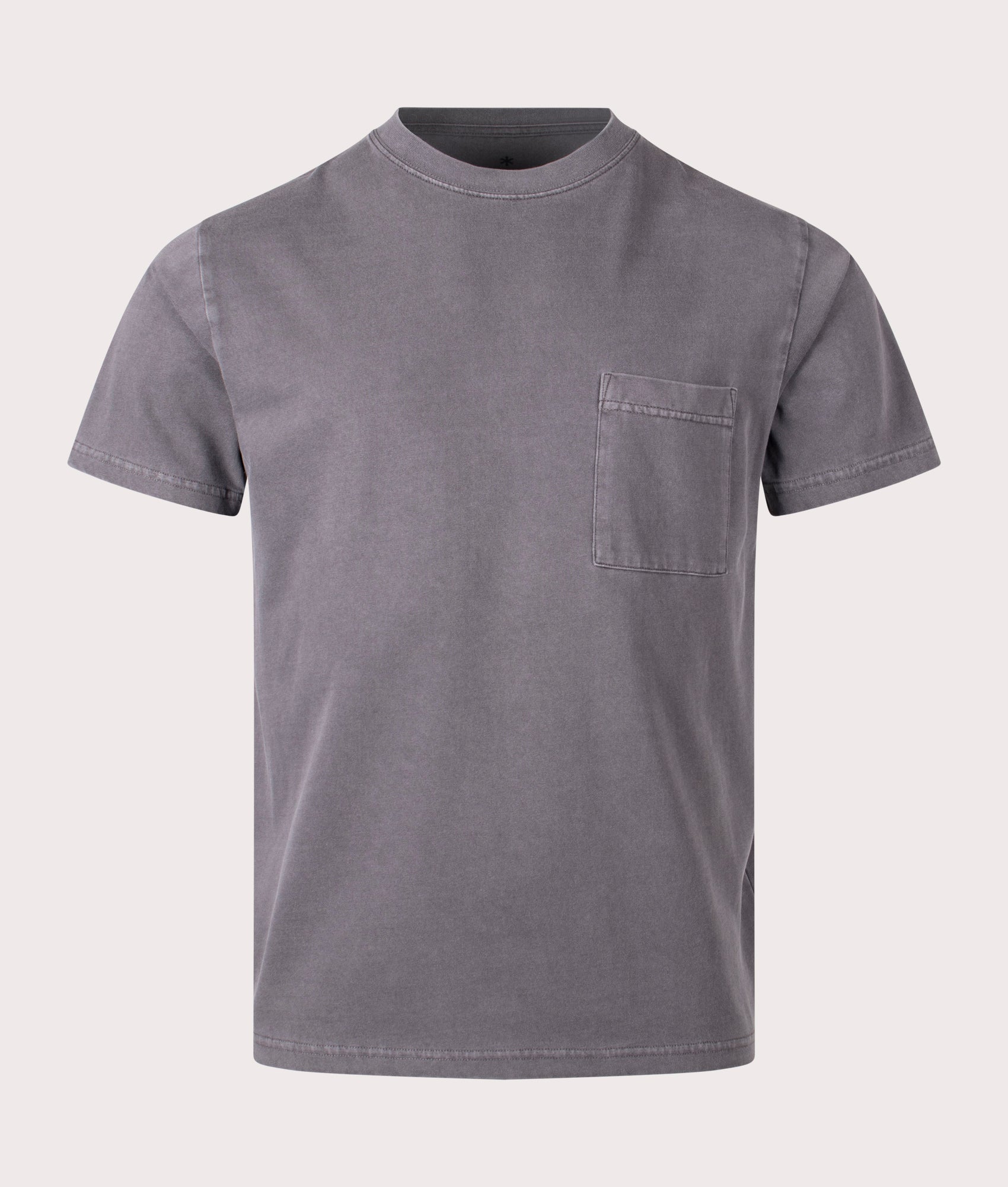 Garment Dyed T-Shirt in Charcoal. 100% Cotton | Snow Peak | Shot at EQVVS | Front shot 