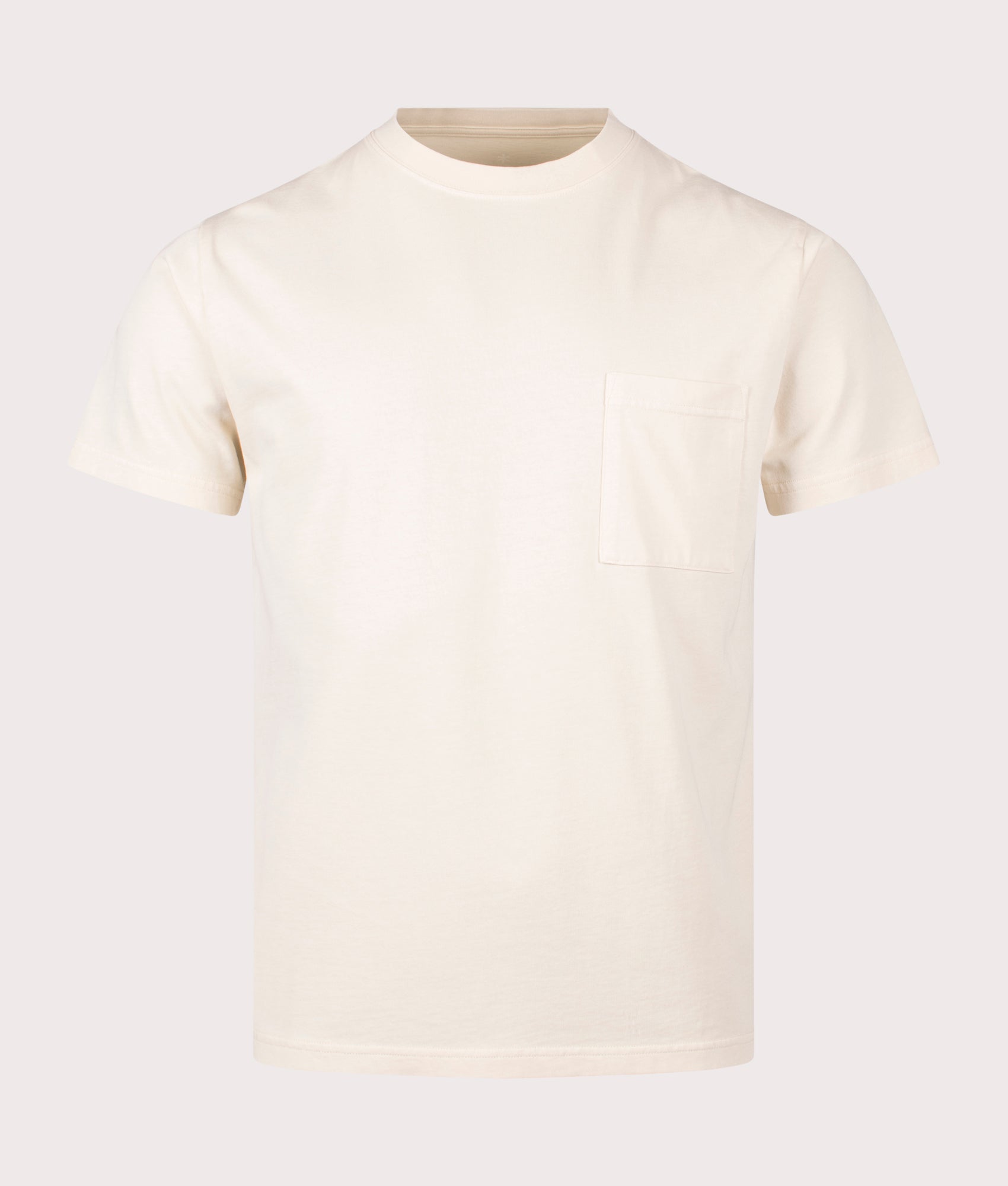 Garment Dyed T-Shirt in Ivory. 100% Cotton | Snow Peak | Shot at EQVVS | Front shot 