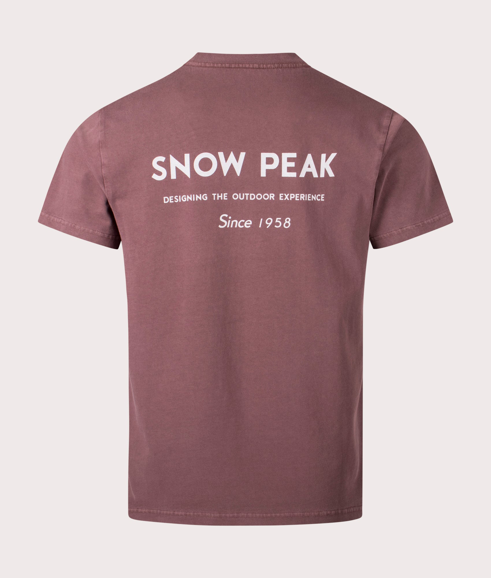 Garment Dyed T-Shirt in Burgundy. 100% Cotton | Snow Peak | Shot at EQVVS | Back shot 