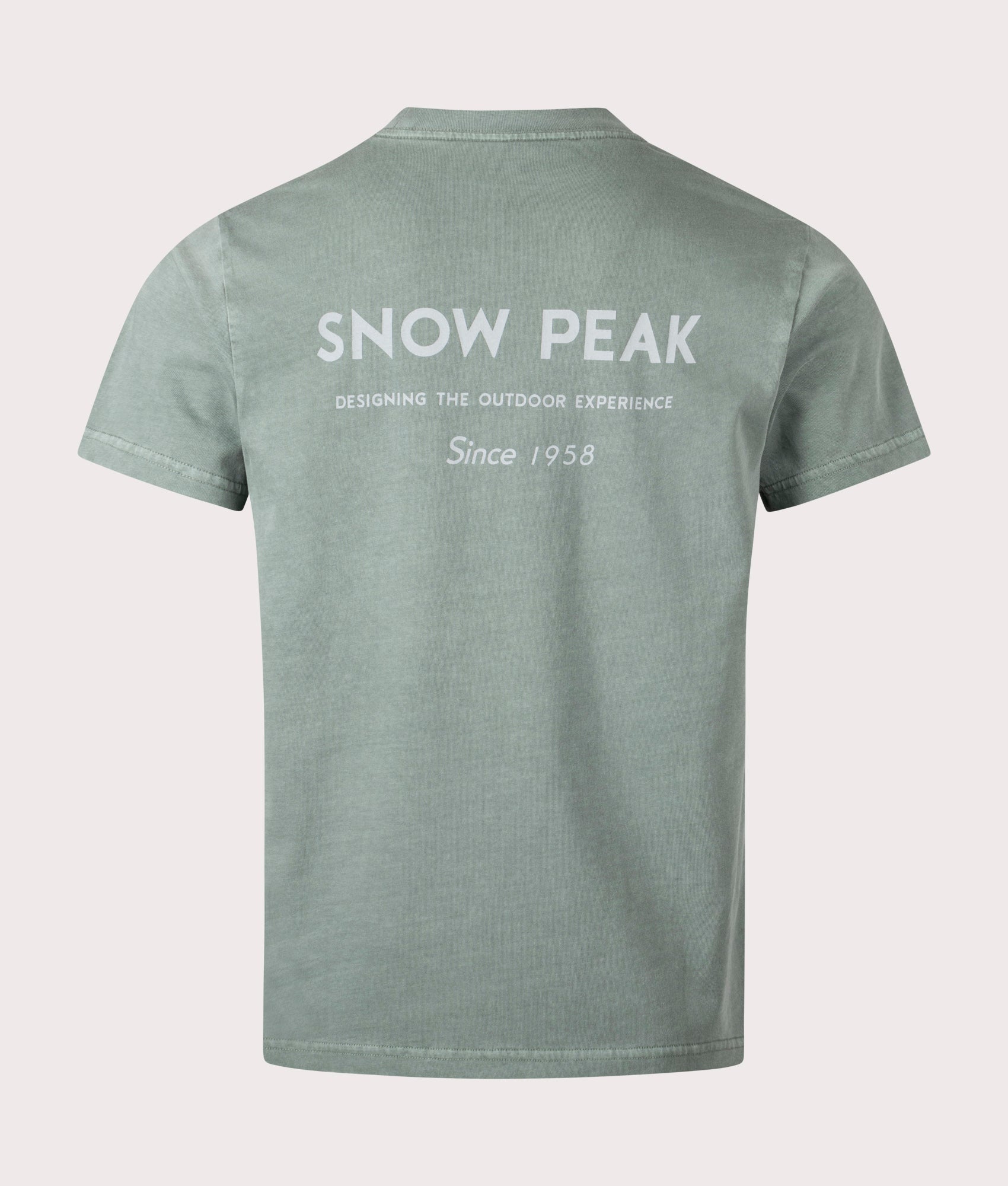 Garment Dyed T-Shirt in Dark Green. 100% Cotton | Snow Peak | Shot at EQVVS | Back shot