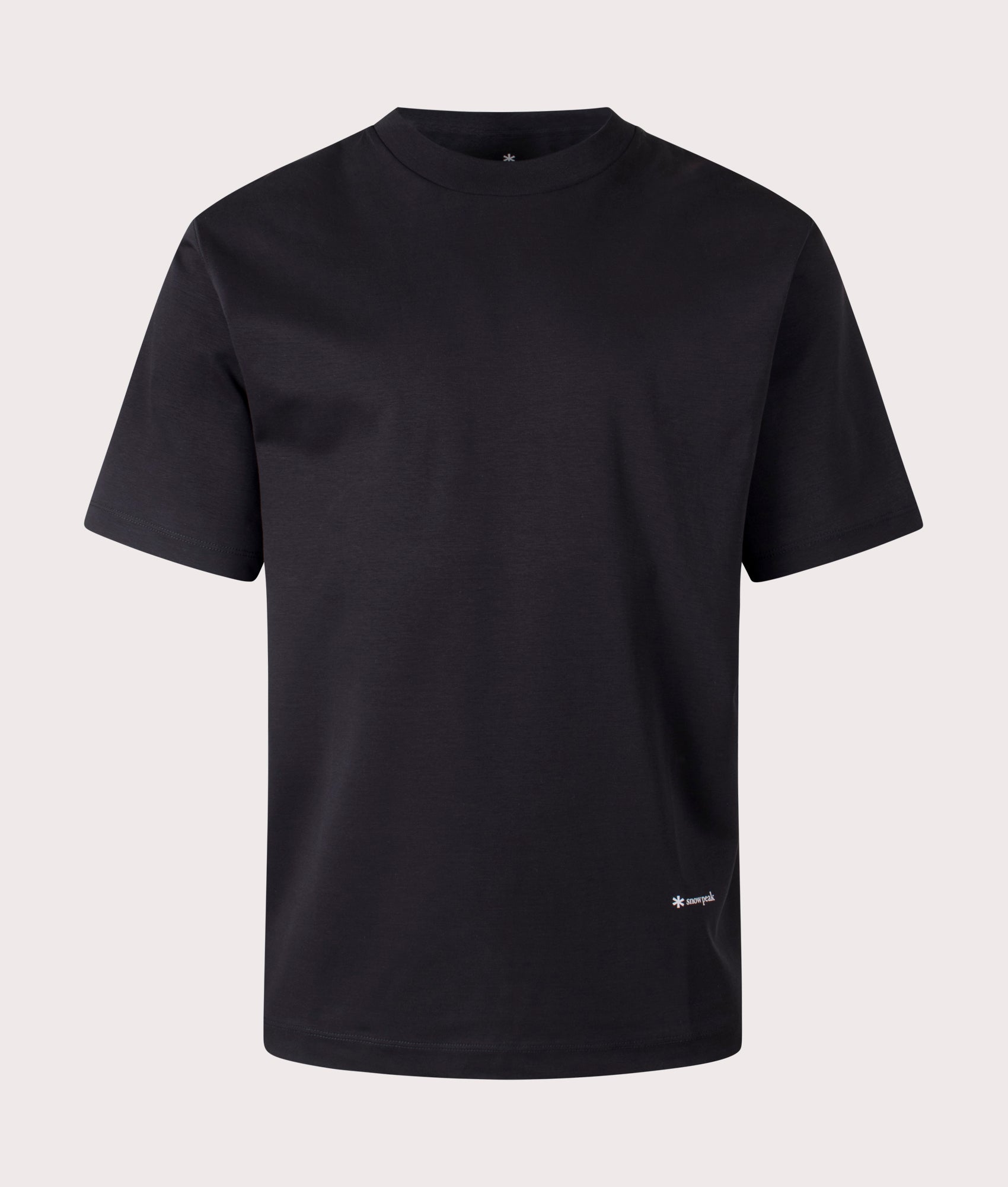 Garment Dyed T-Shirt in Black. 100% Cotton | Snow Peak | Shot at EQVVS | Front shot 