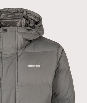 Everyday Down Jacket in Charcoal | Snow Peak | EQVVS | Front detail shot 