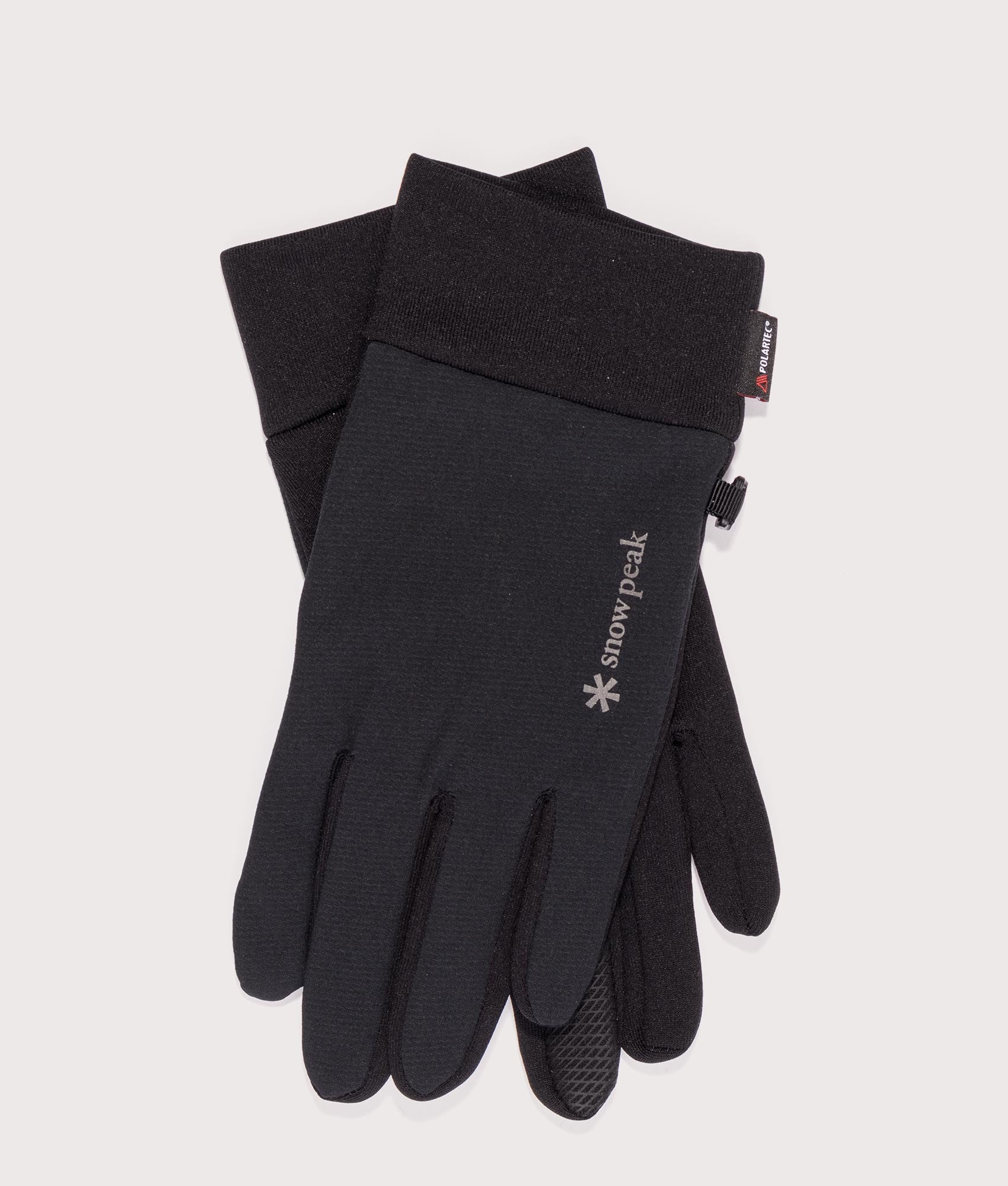 Polartec Power Stretch Gloves in Black | Snow Peak | EQVVS | Cross shot 