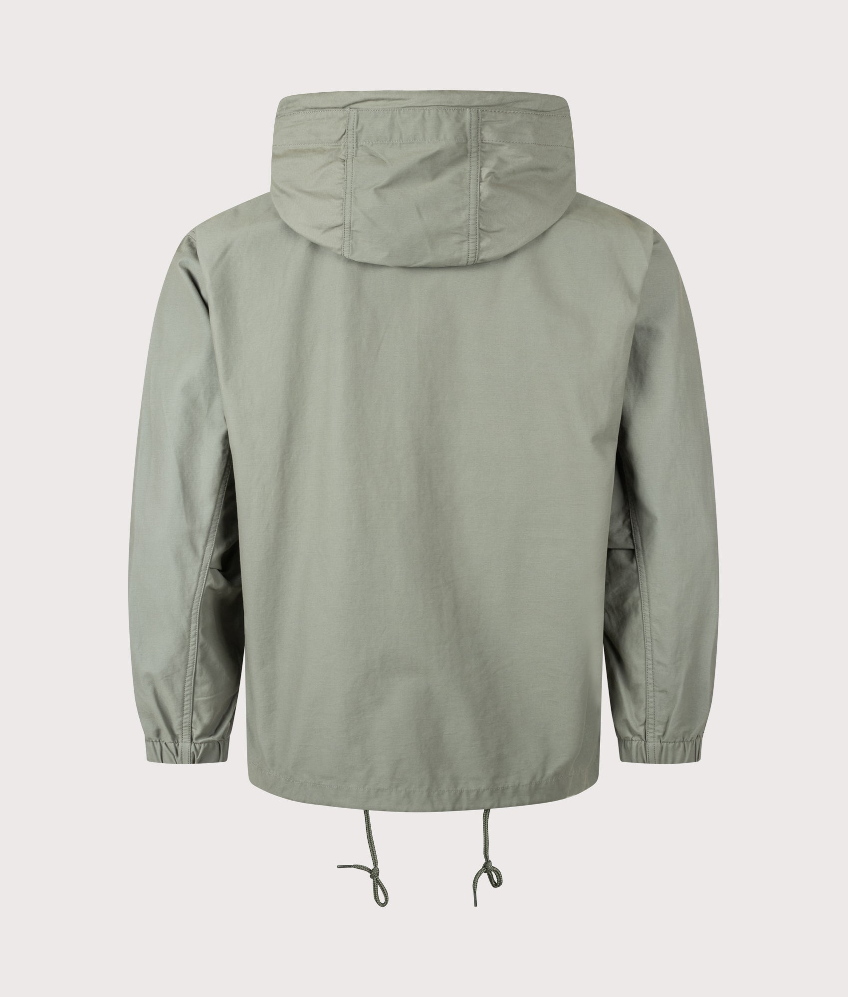 Snow Peak Light Dobby Cloth Parka in Foliage at EQVVS Menswear. Back shot.